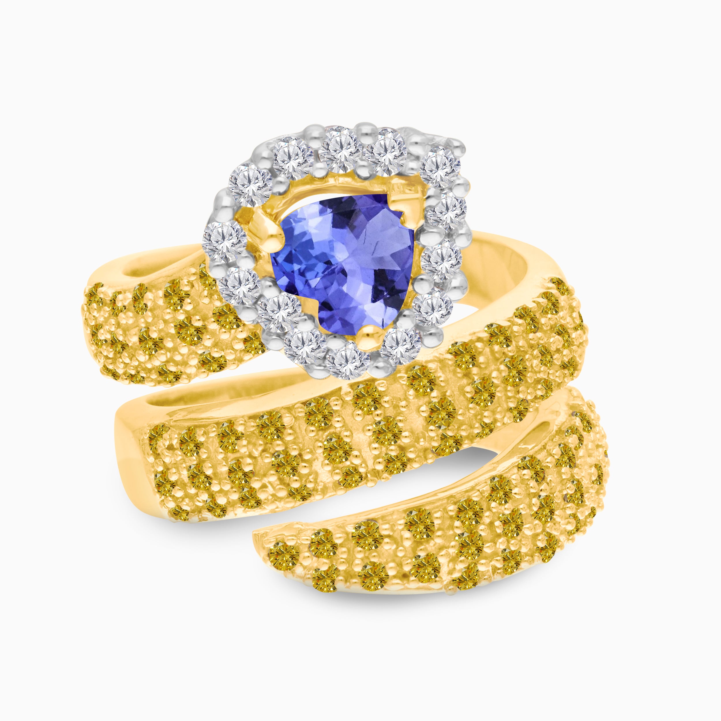 Yellow Diamond & Tanzanite Serpent Ring