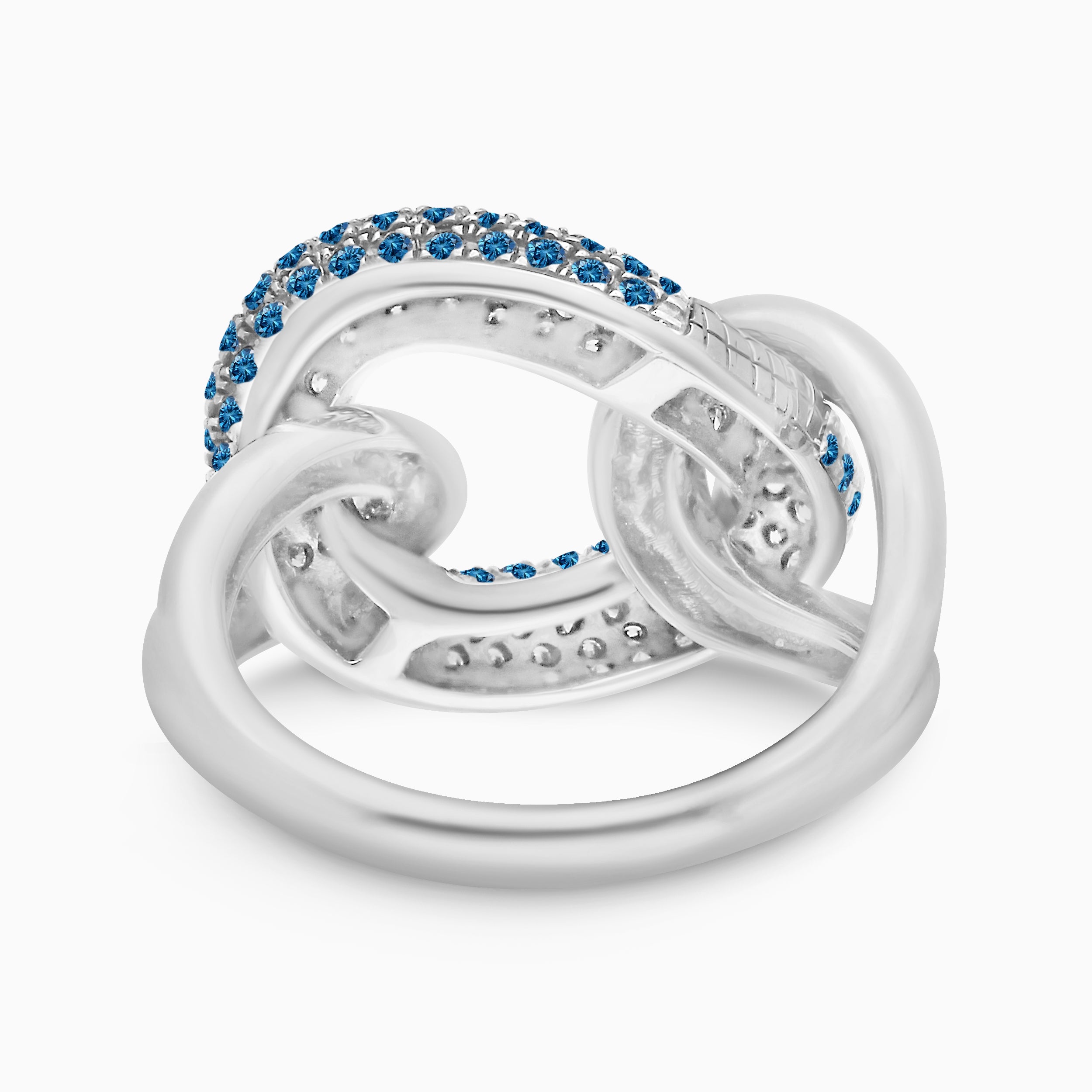 Blue Diamond Open Link Chain Ring