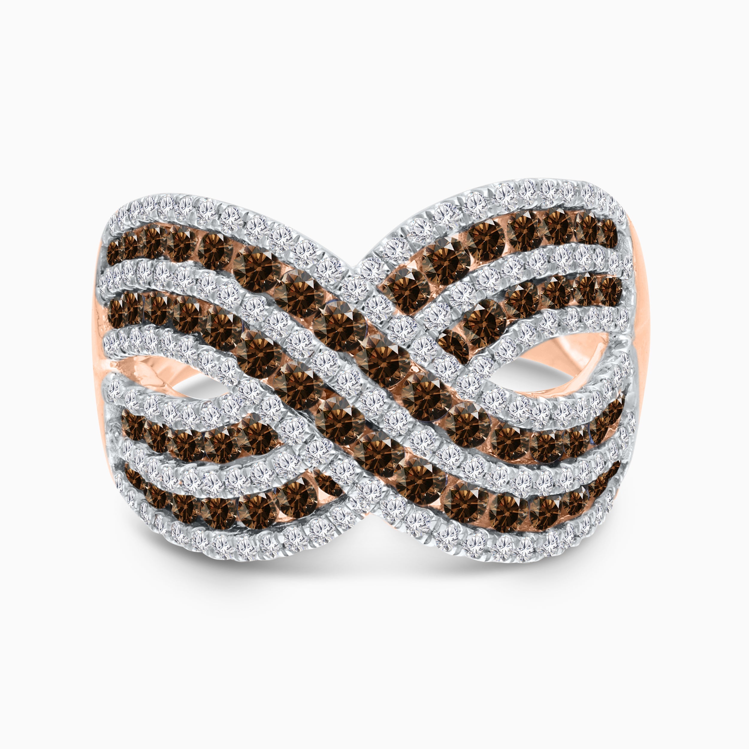 Interlocked Coco & White Diamond Ring