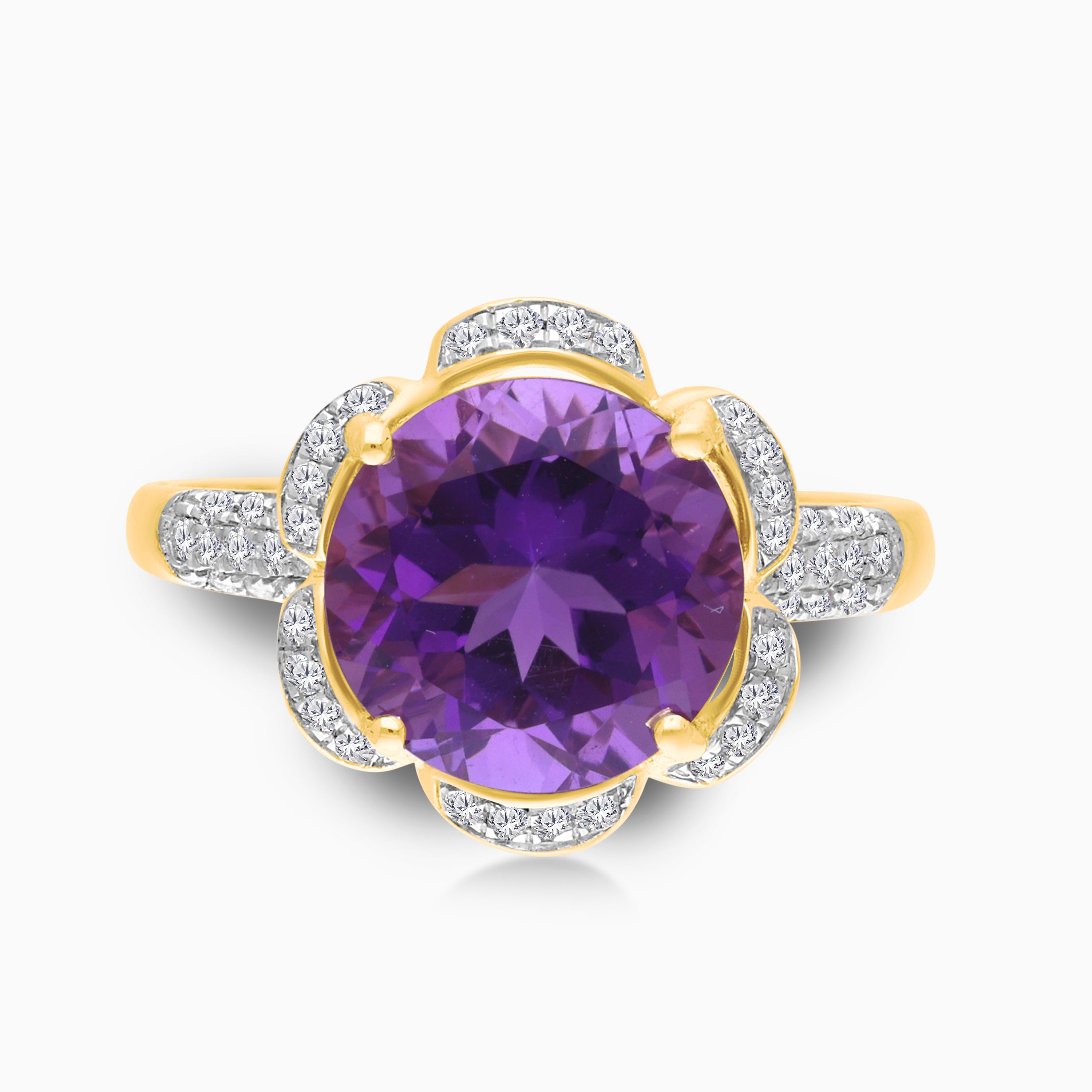 Bellflower Amethyst & Diamond Ring