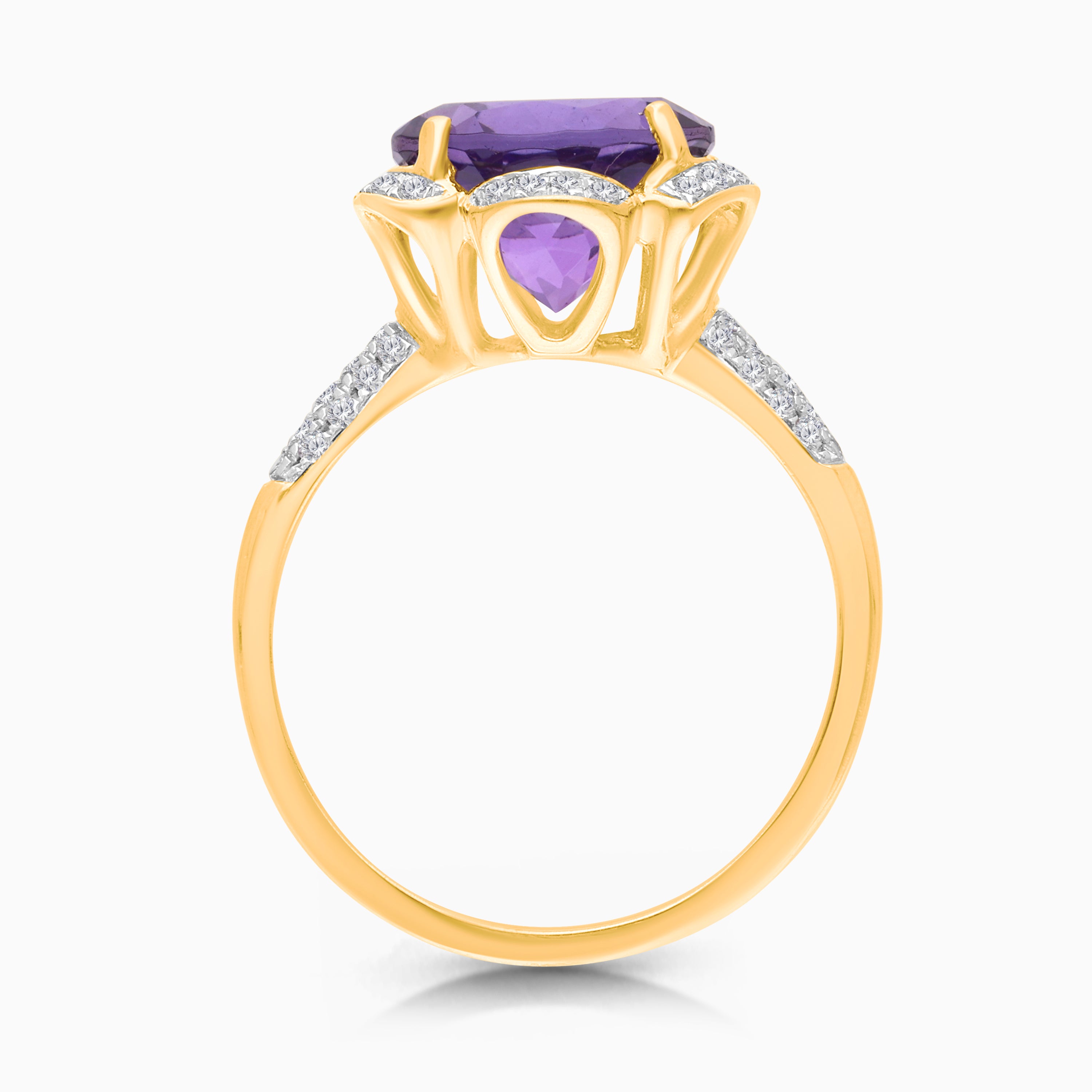 Bellflower Amethyst & Diamond Ring