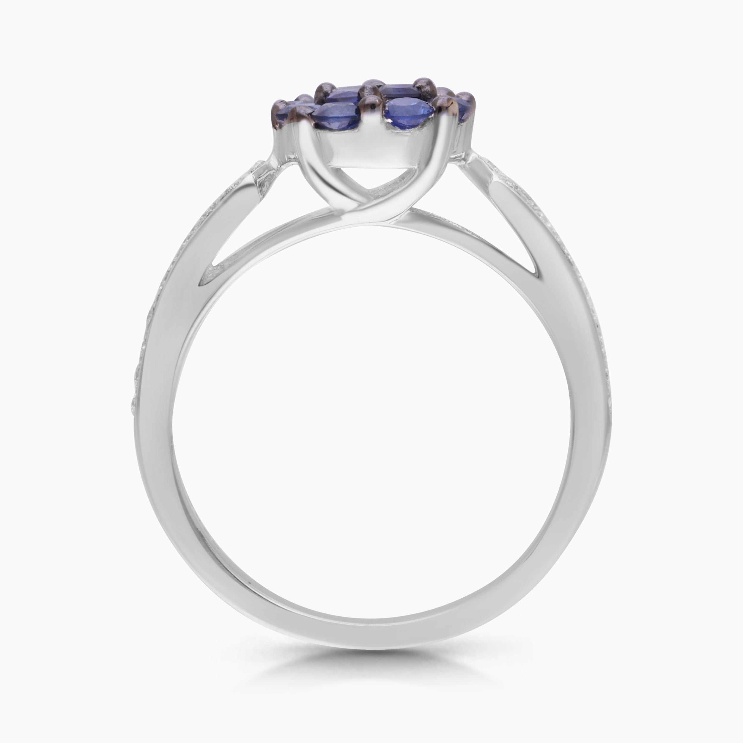 Blue Bubbles Solitaire Ring