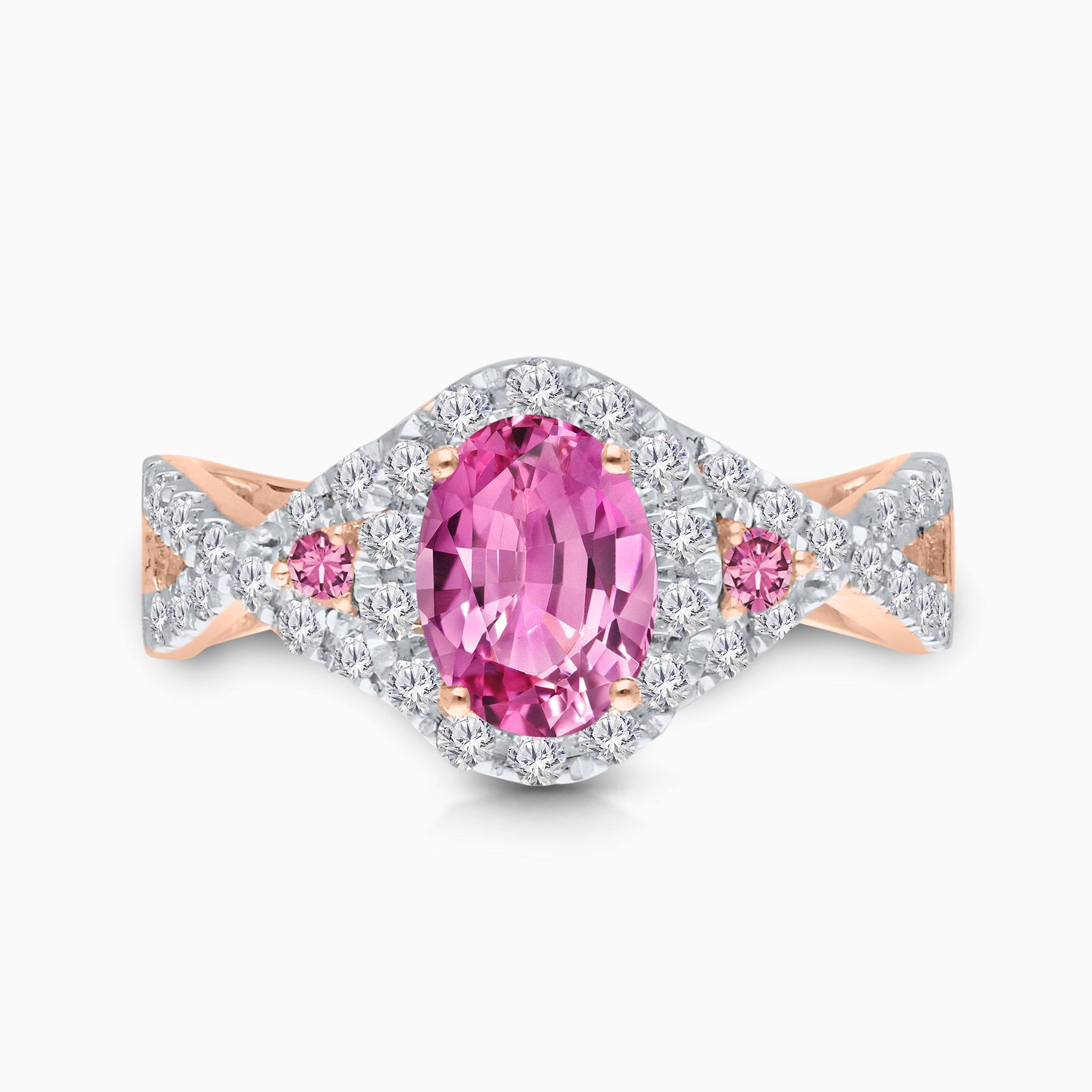 Pink Sapphire Classique Diamond Ring
