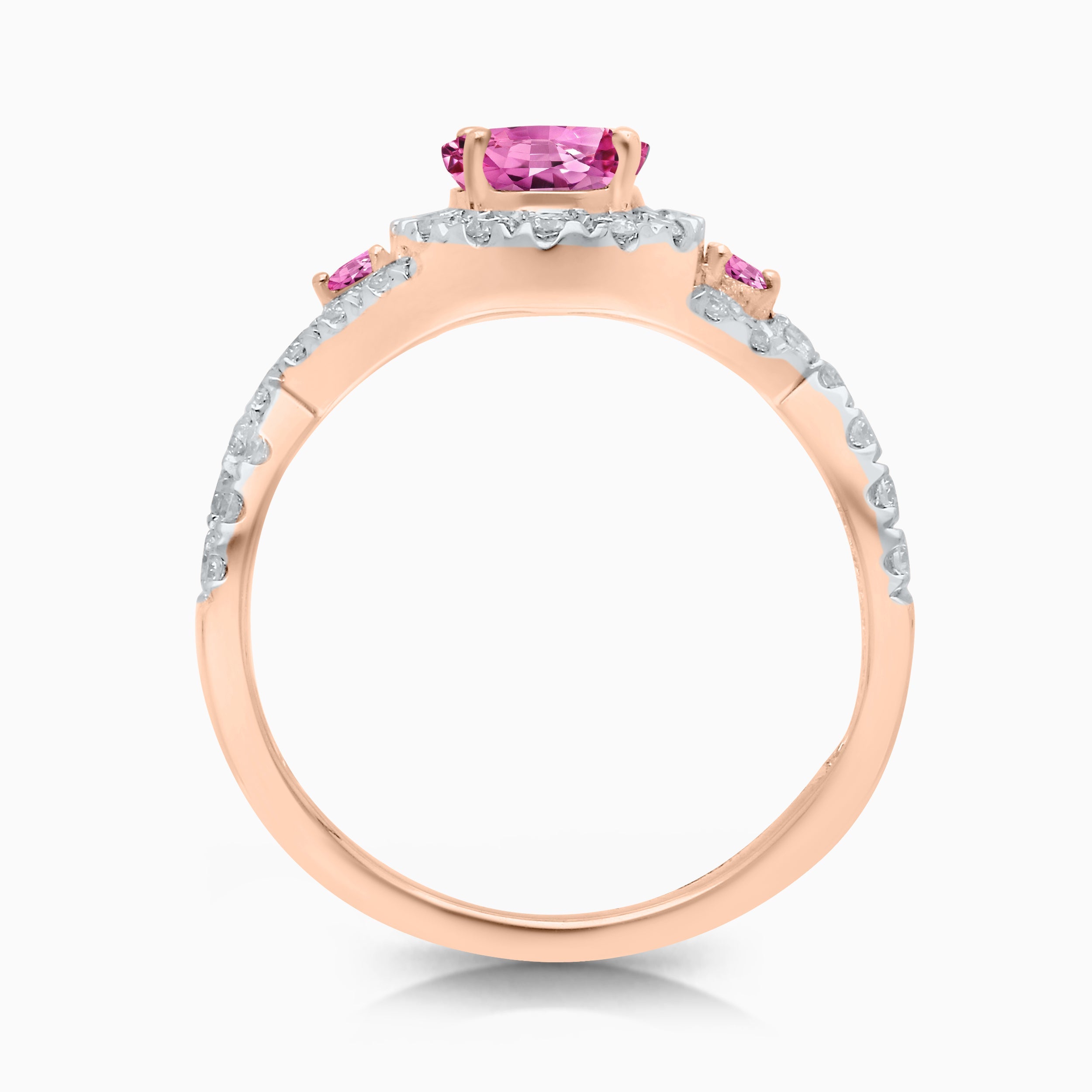 Pink Sapphire Classique Diamond Ring