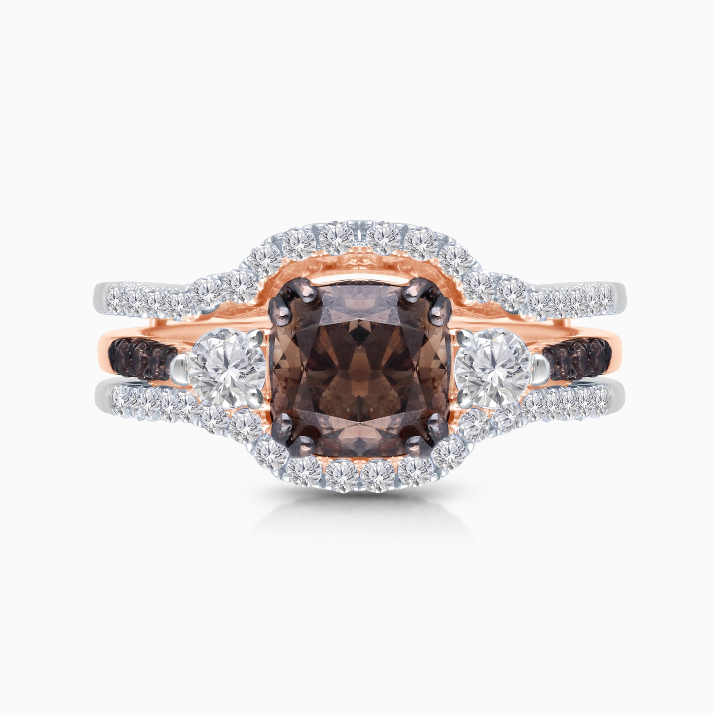 3 CTW Coco & White Diamond Engagement Ring