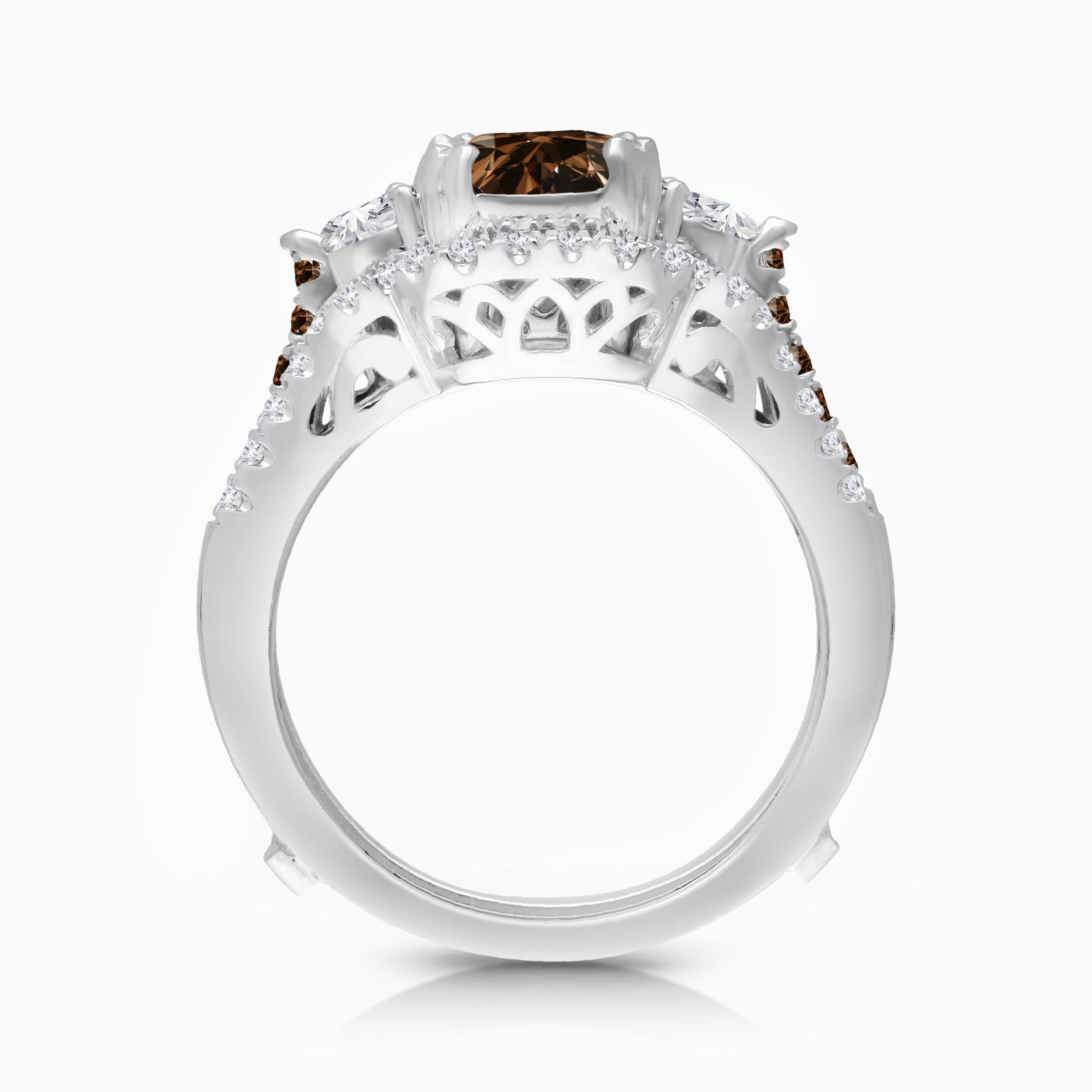 3 CTW Coco & White Diamond Engagement Ring