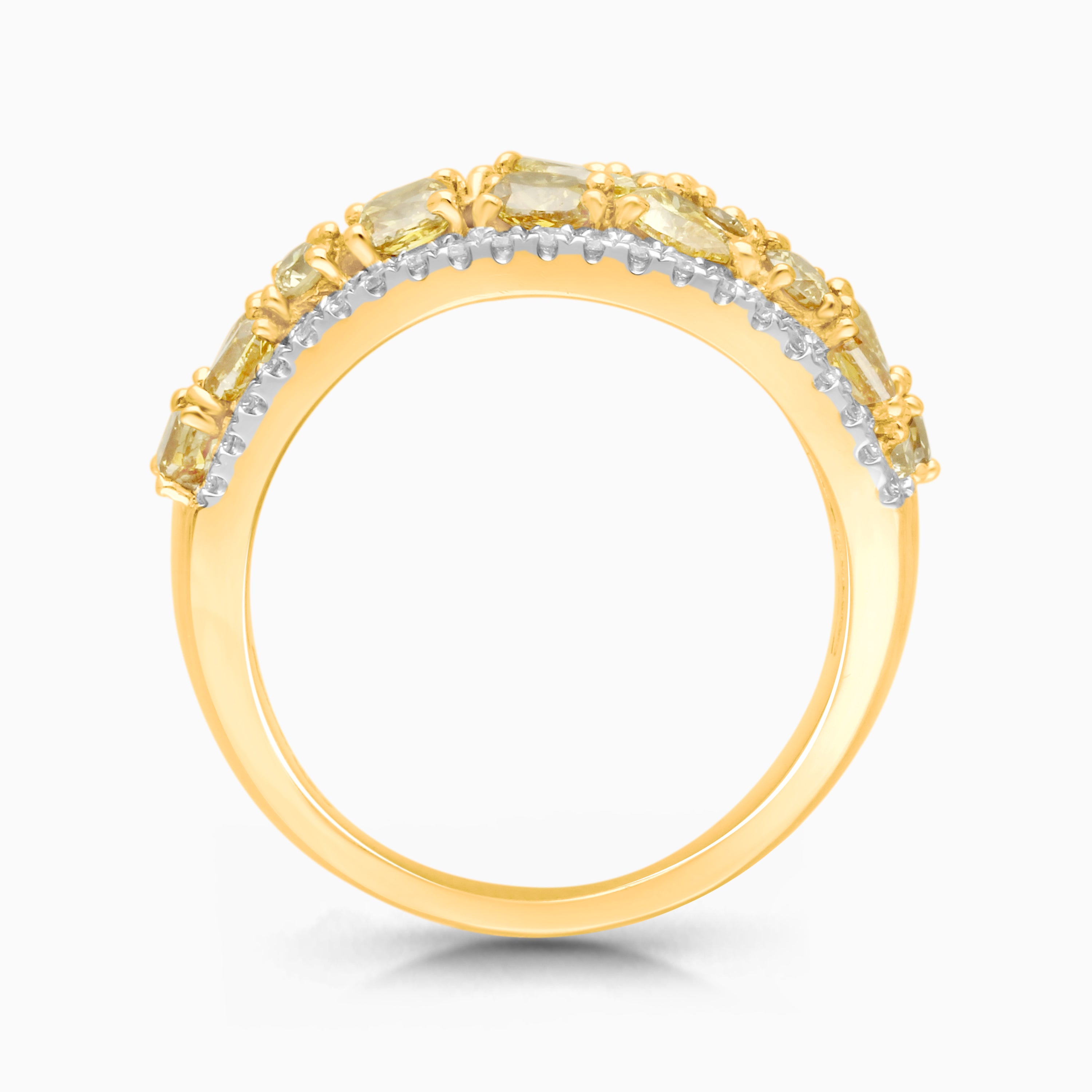 Multi Shaped Yellow Diamond Ring