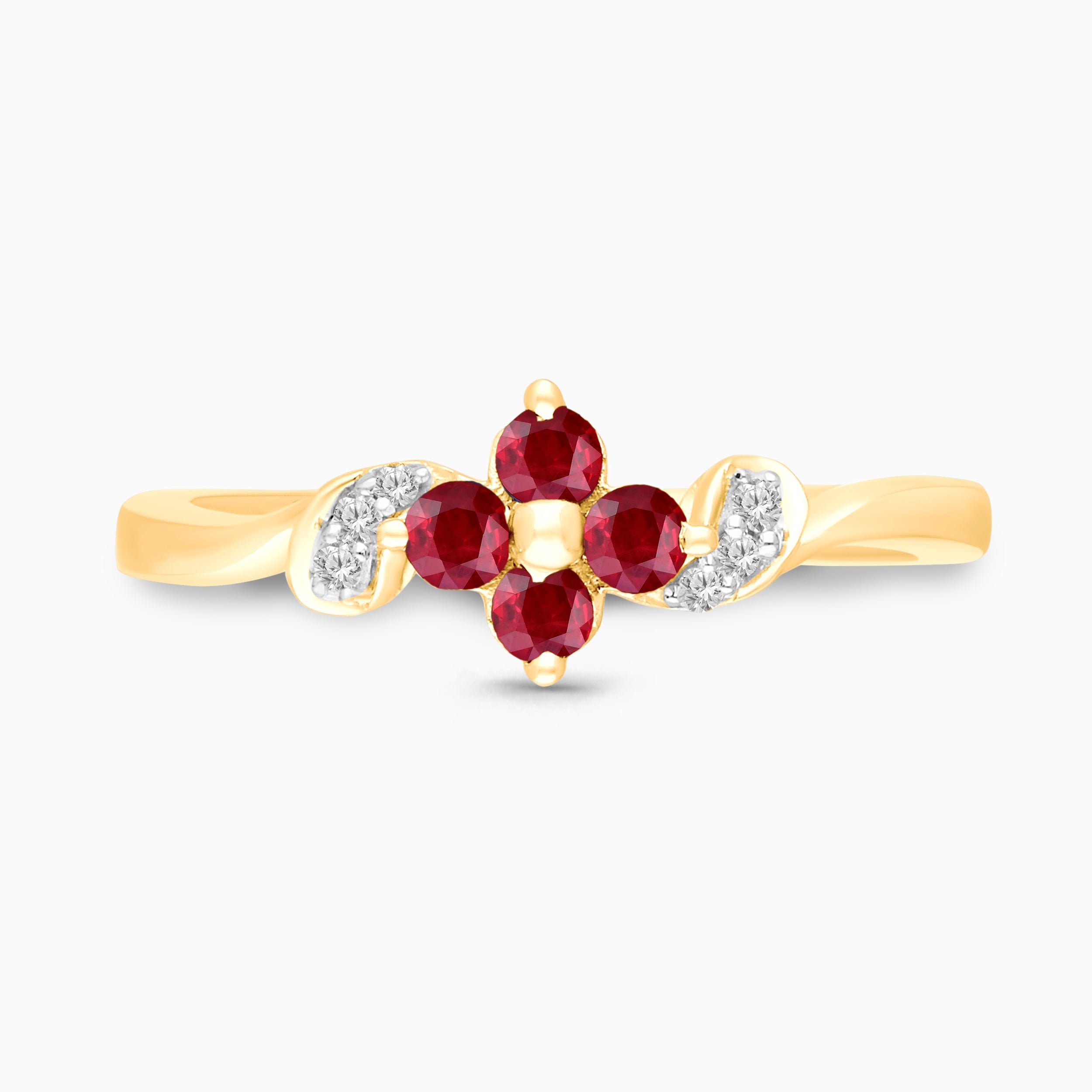 Baby Daisy Ruby & White Diamond Ring