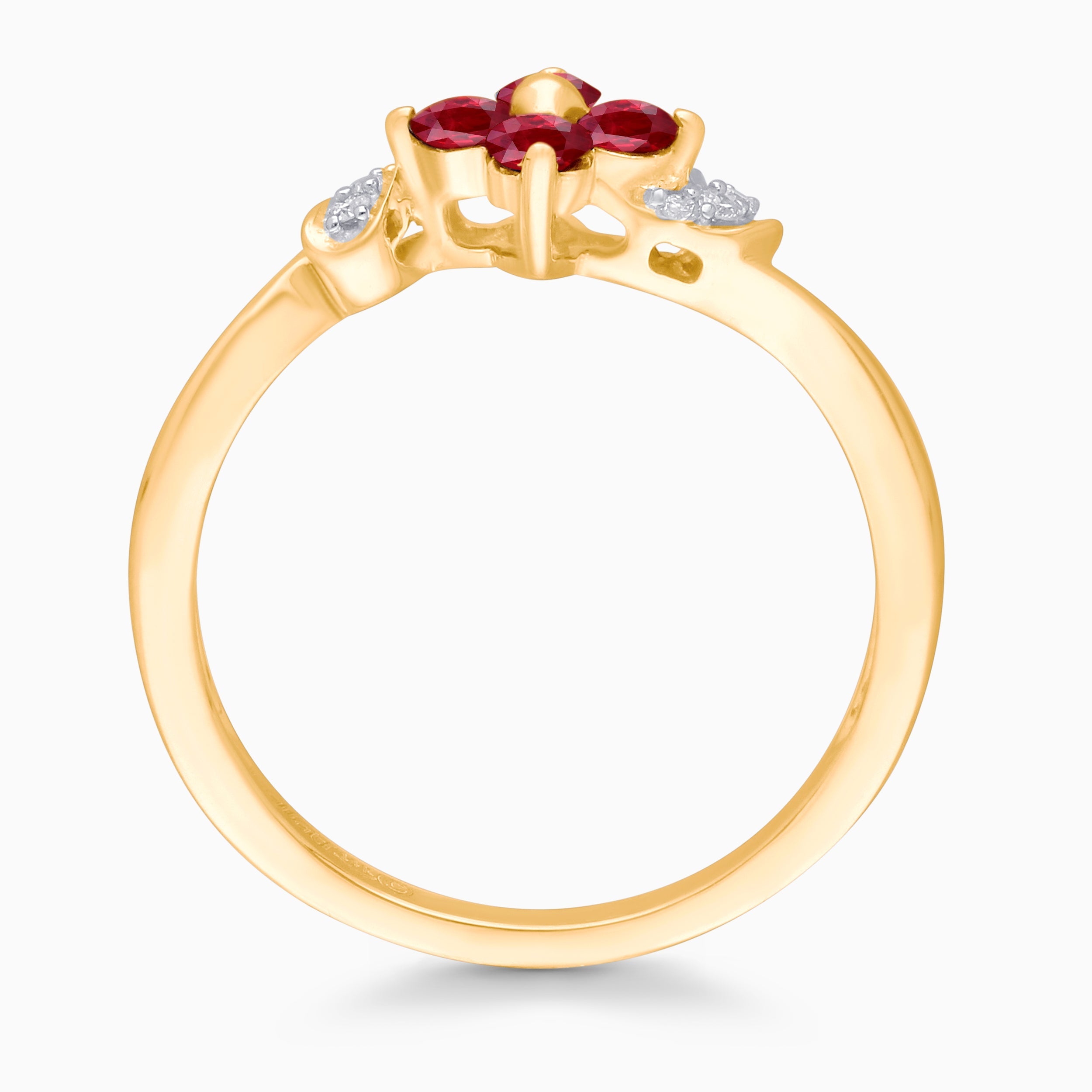 Baby Daisy Ruby & White Diamond Ring