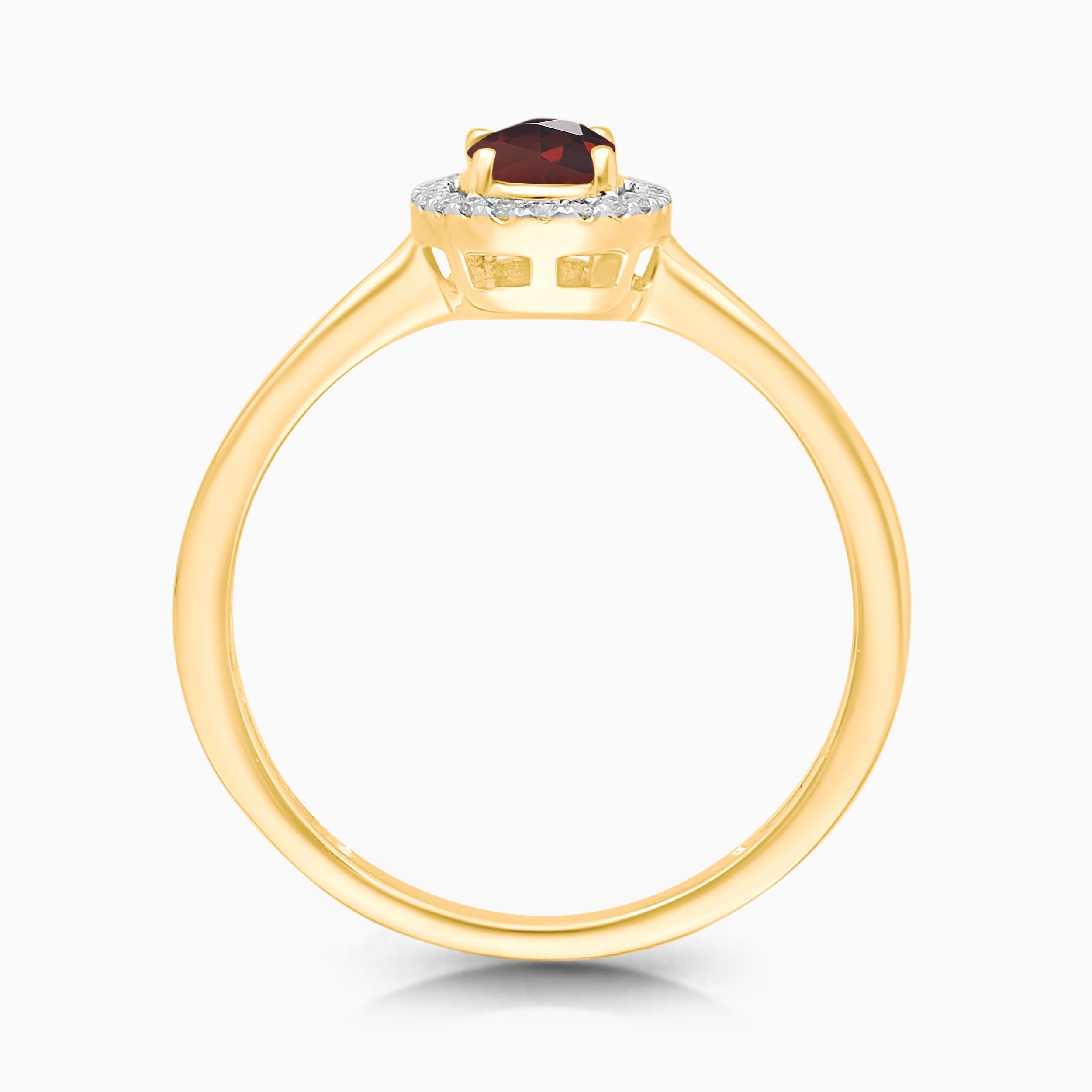 Garnet Diamond Halo Ring Garnet
