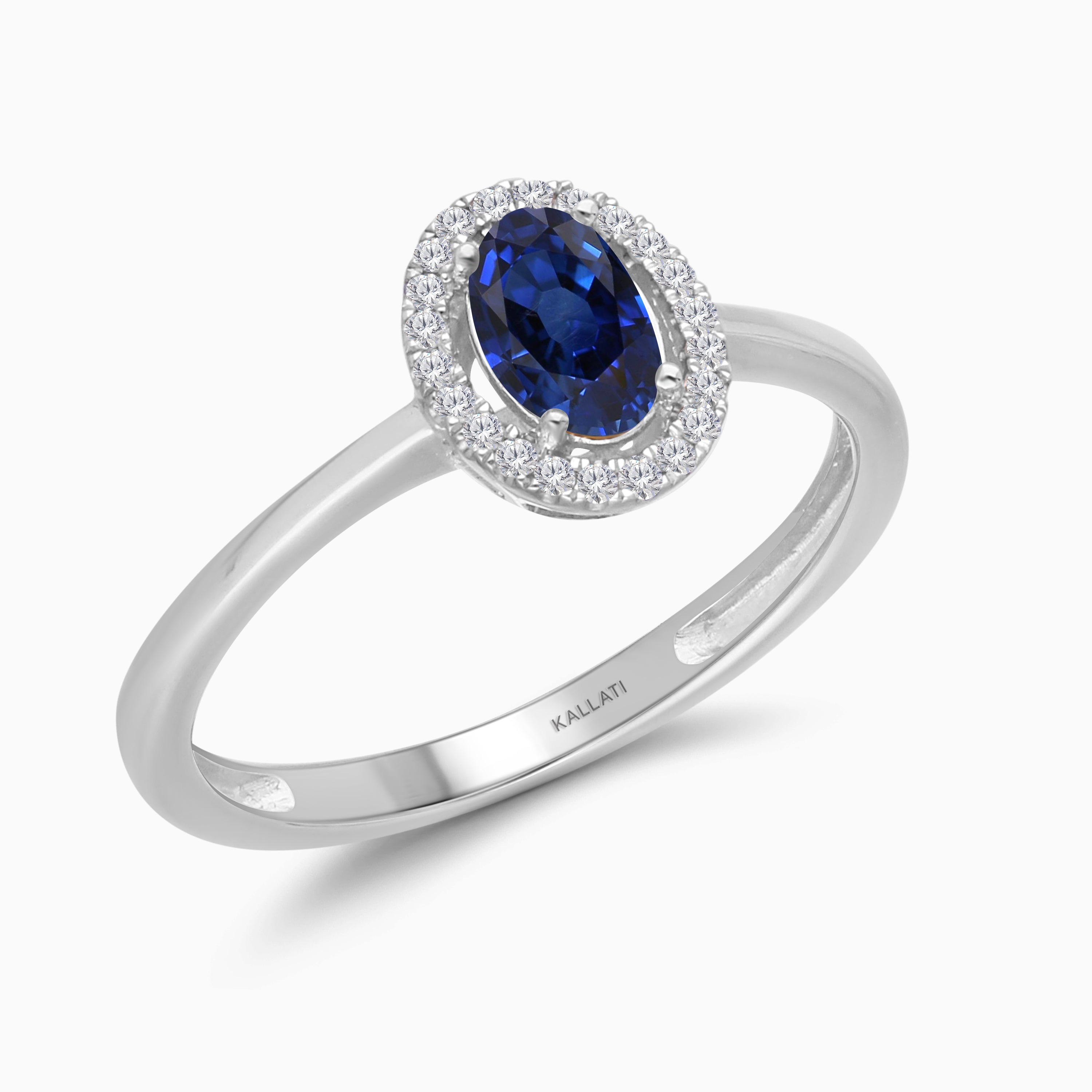 Halo Diamond Sapphire Ring