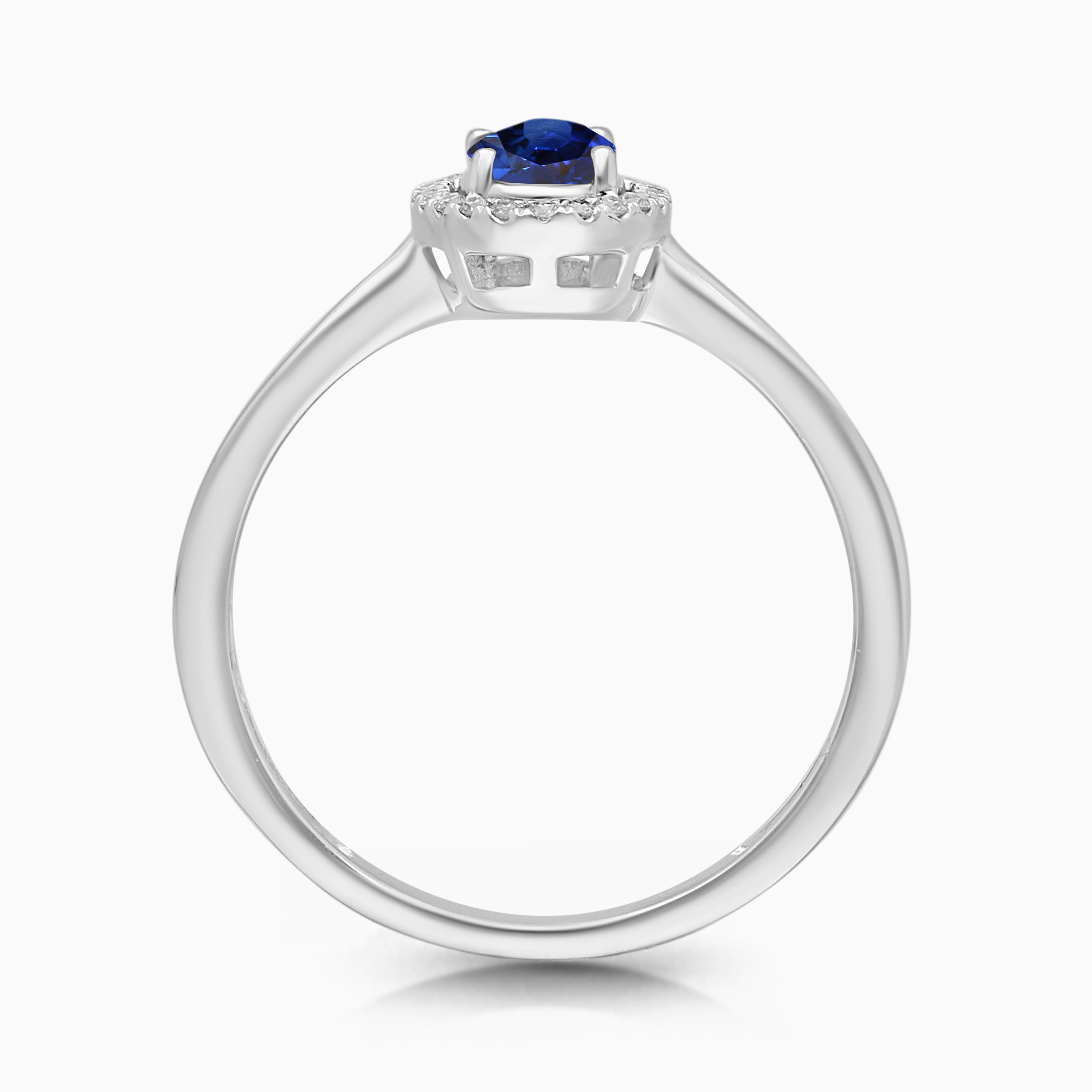 Halo Diamond Sapphire Ring