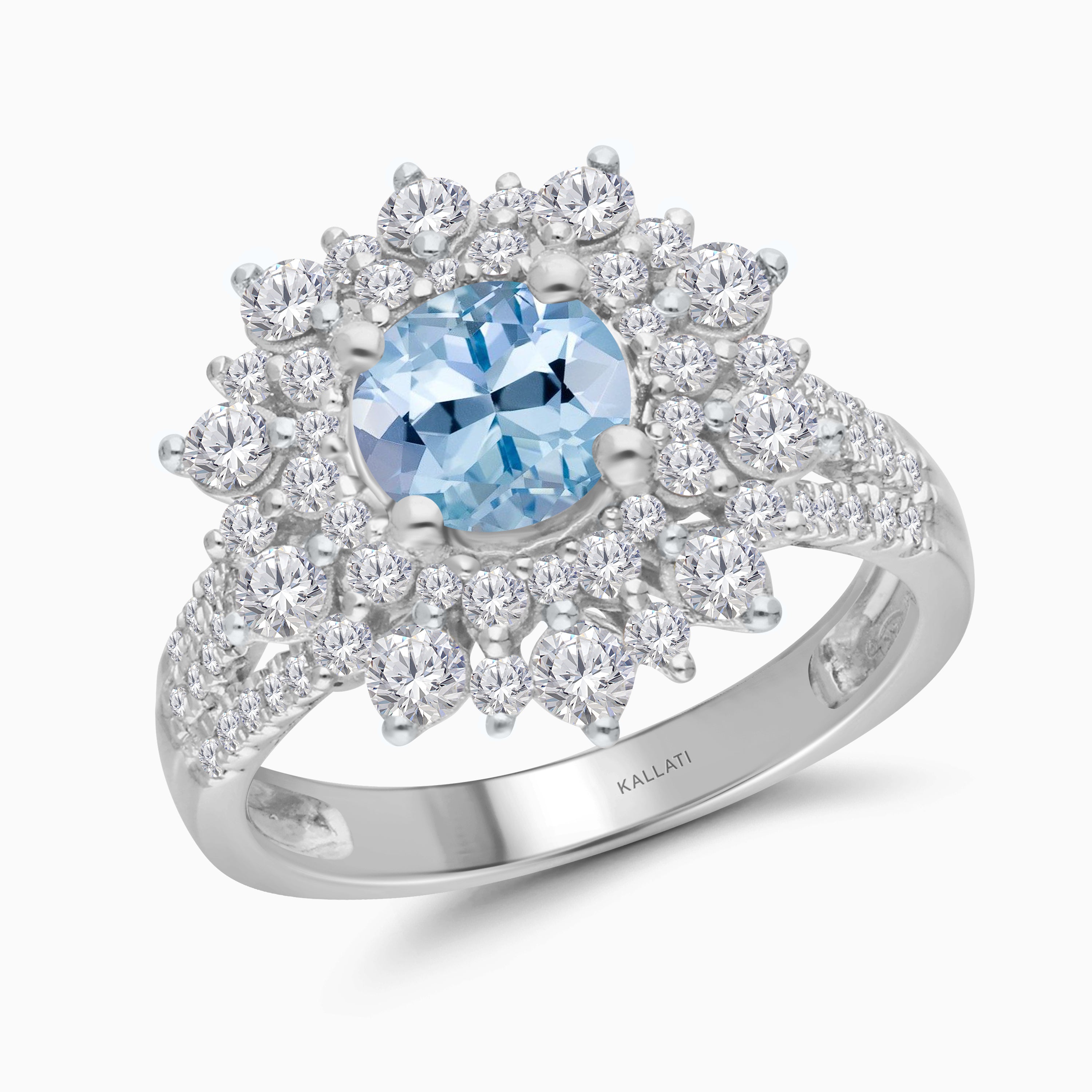 Blue Iris Aquamarine & Diamond Ring