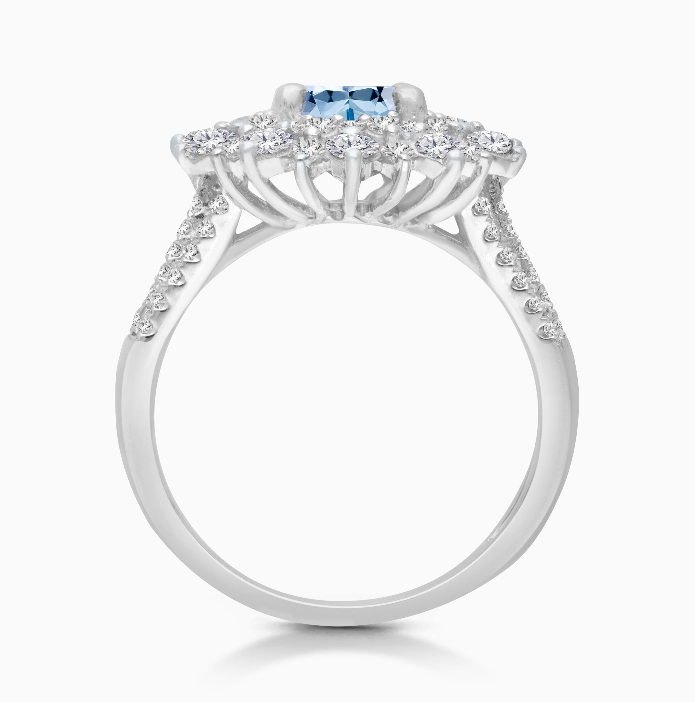 Blue Iris Ceylon & Diamond Ring