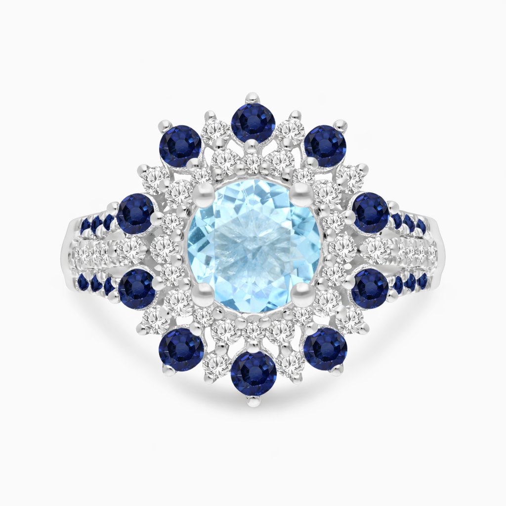 Shades of Blue Aquamarine Ring