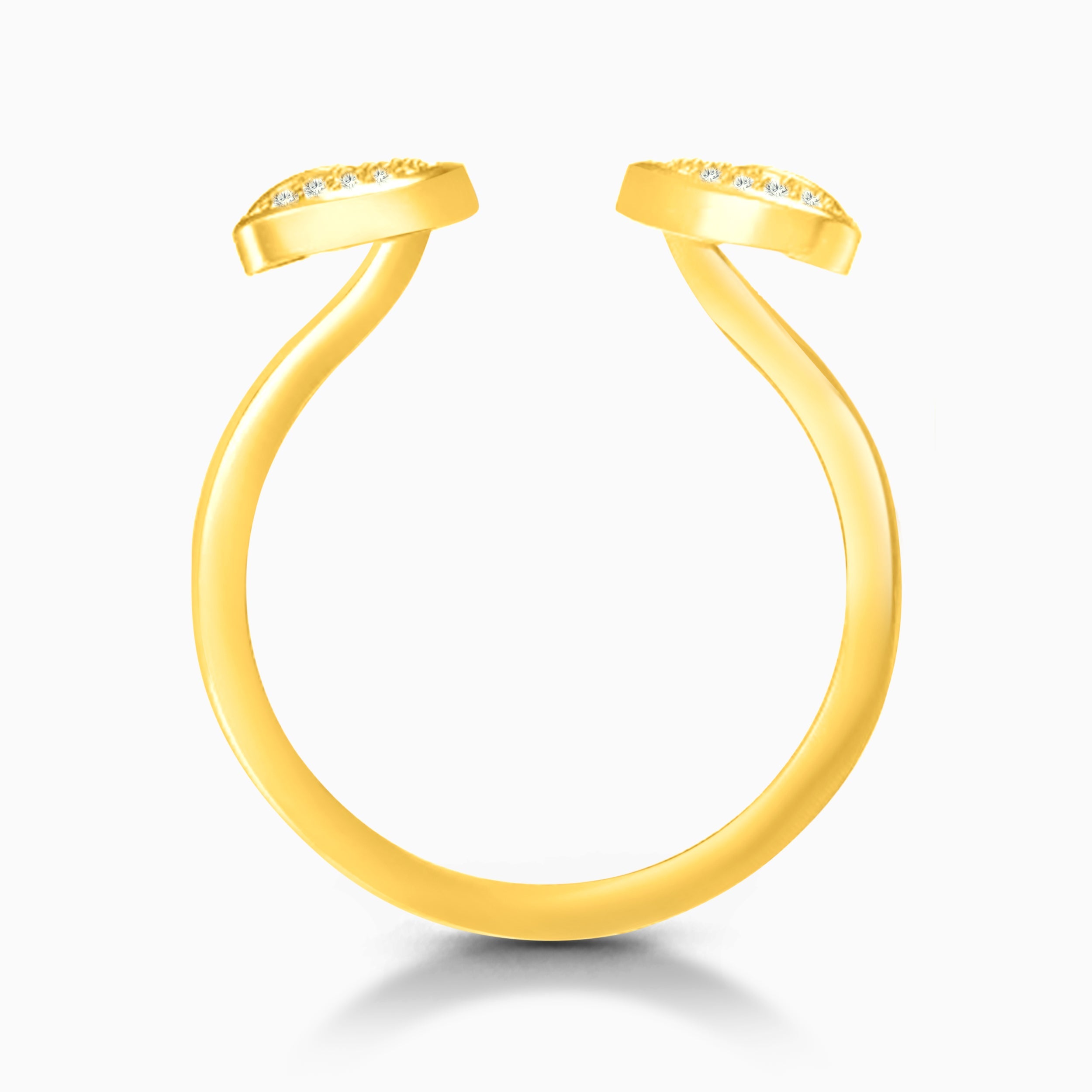 Pave Diamond Open Leaf Ring