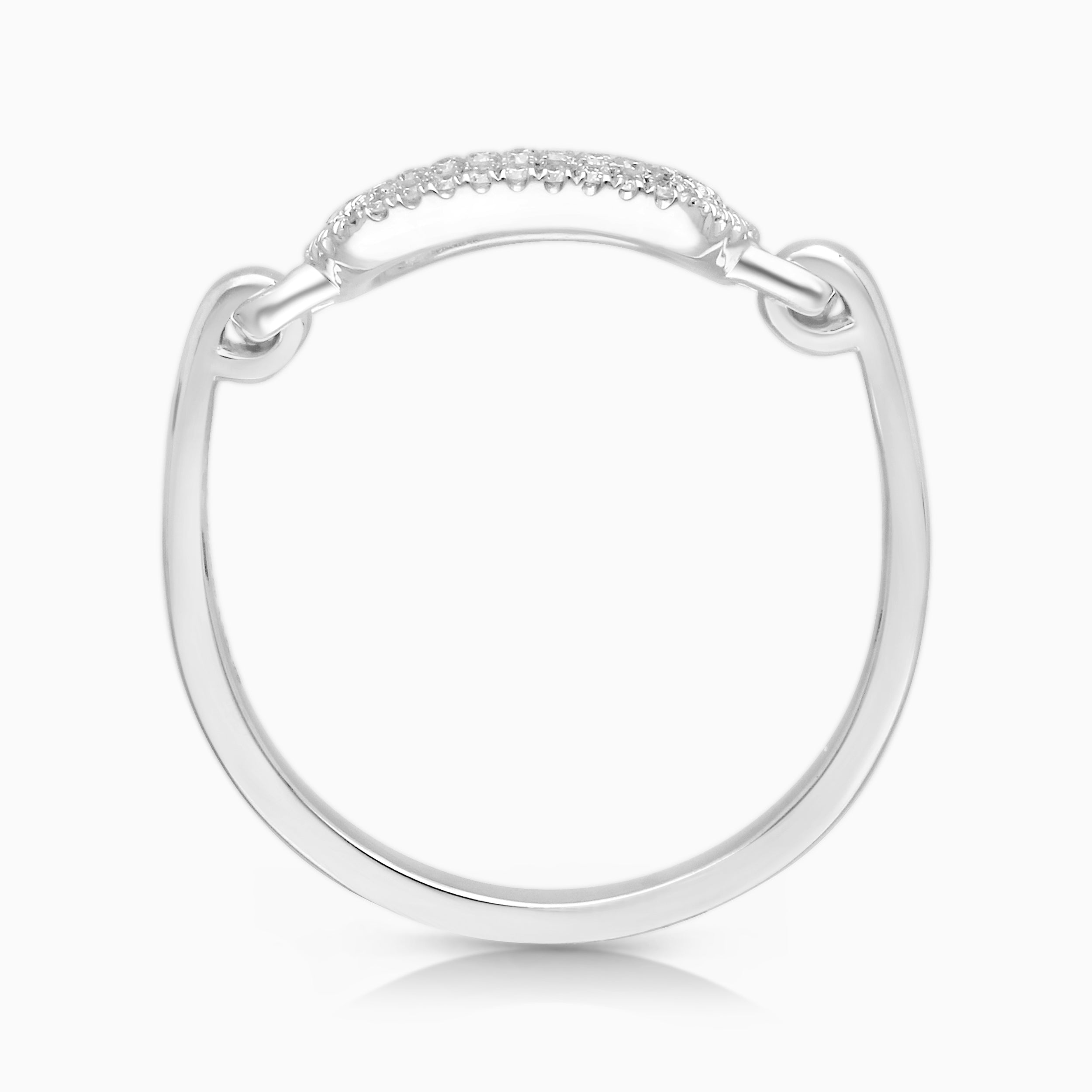 White Gold Diamond Open Link Chain Ring
