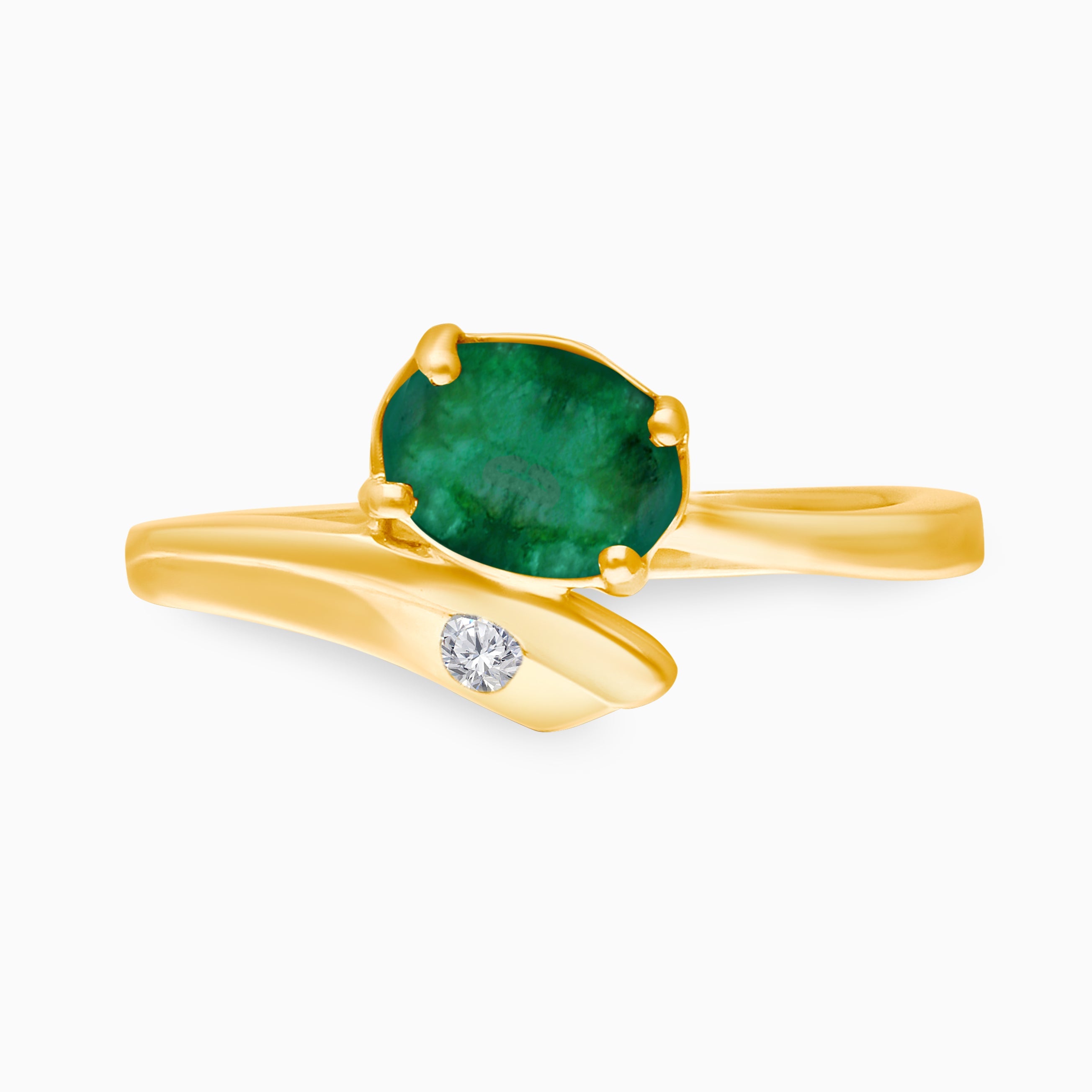 Interlocked Zambian Emerald Ring Emerald