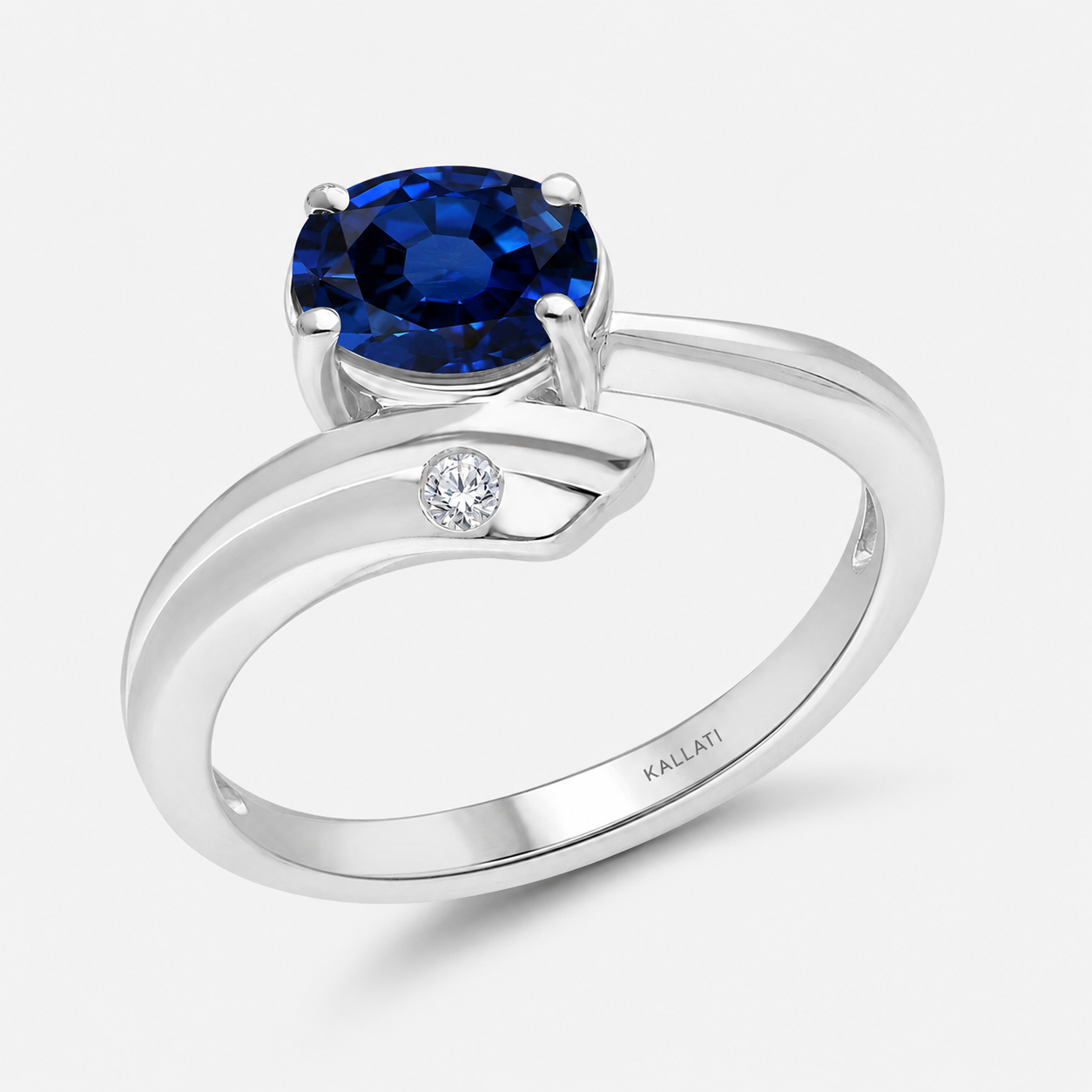 Mermaid Tail Sapphire & Diamond Ring Blue Sapphire