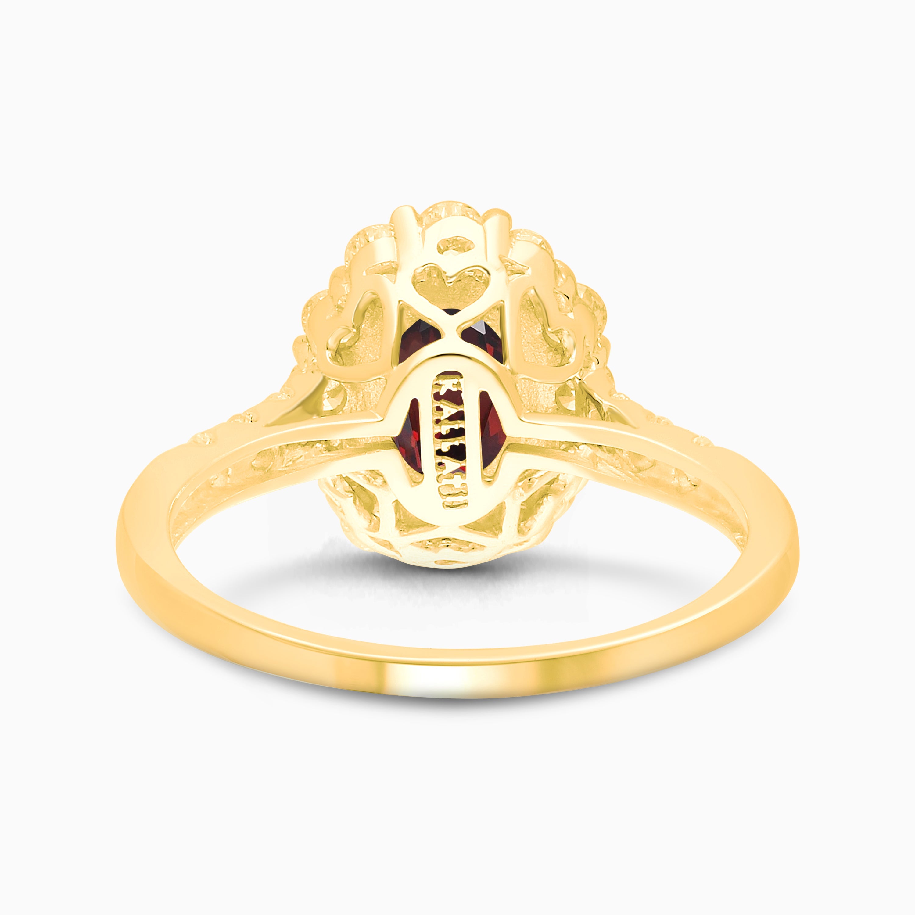 Grand Diamond Halo Garnet Ring Garnet