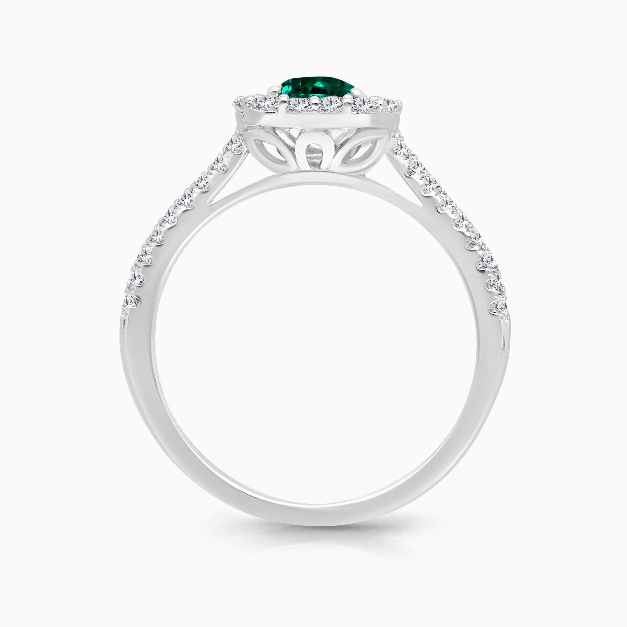 Cushion Cut Colombian Emerald Ring