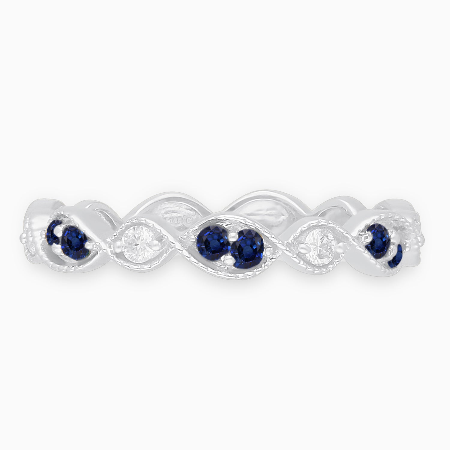 Mosaic Blue Sapphire and white diamond Ring