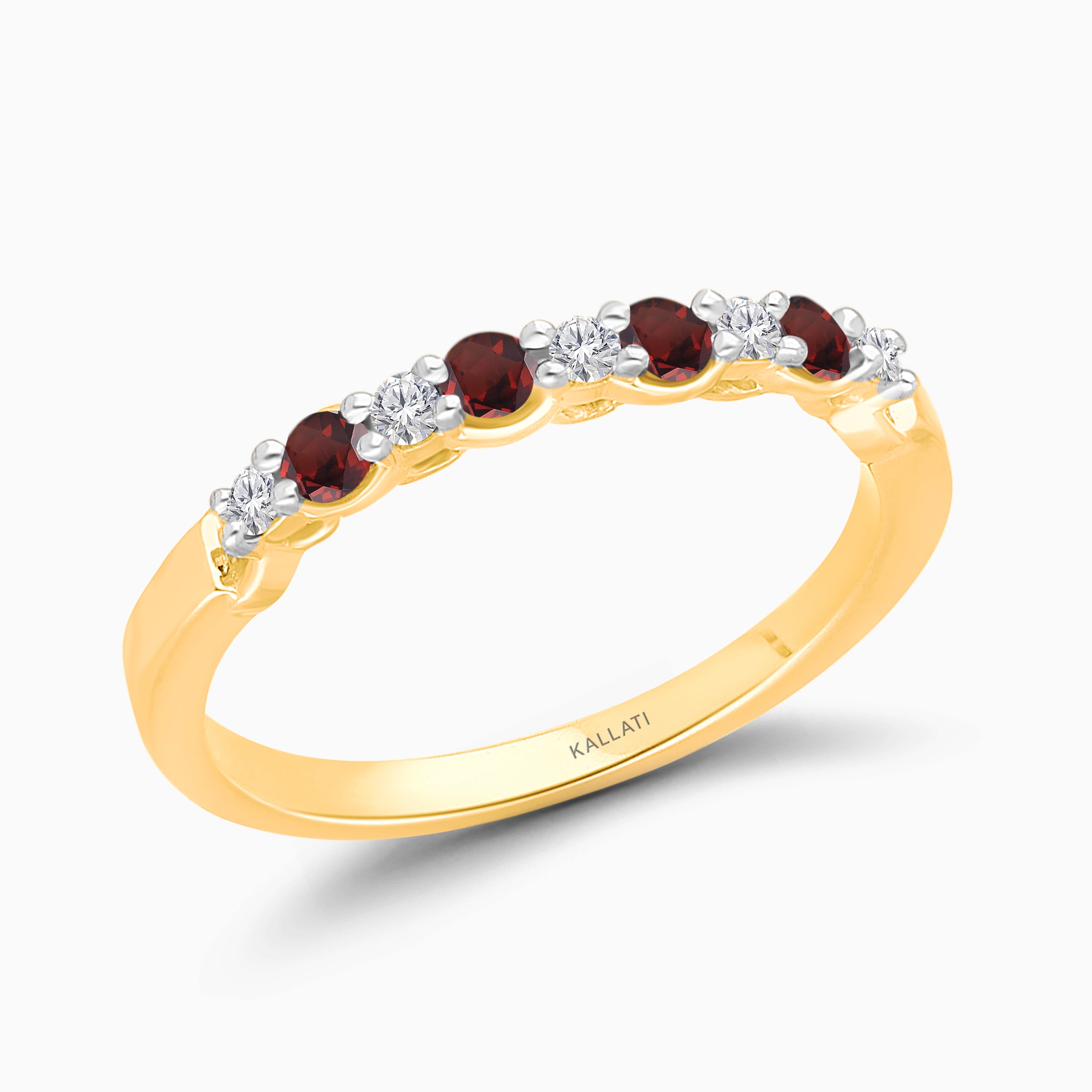 Garnet & White Diamond Band Garnet
