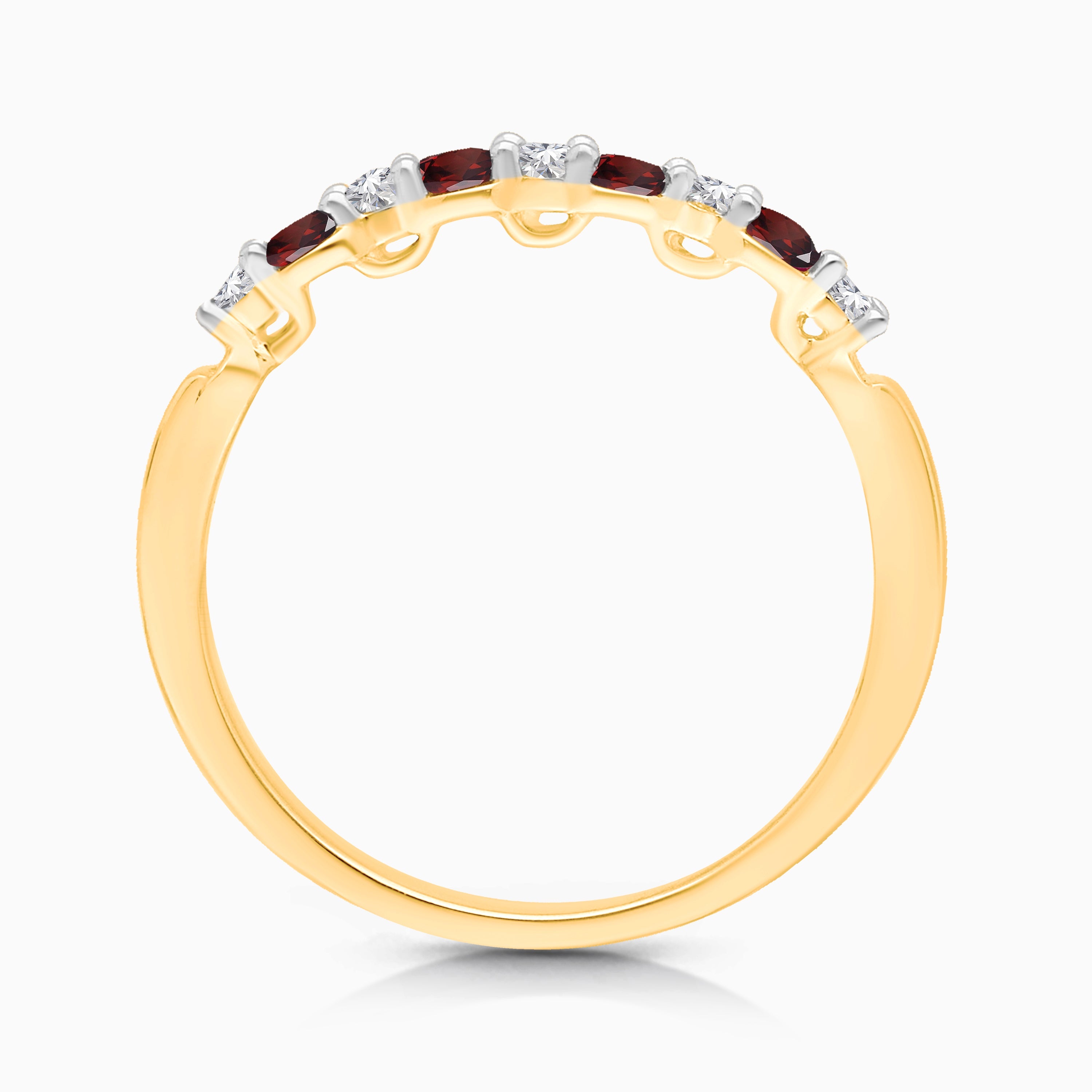 Garnet & White Diamond Band Garnet