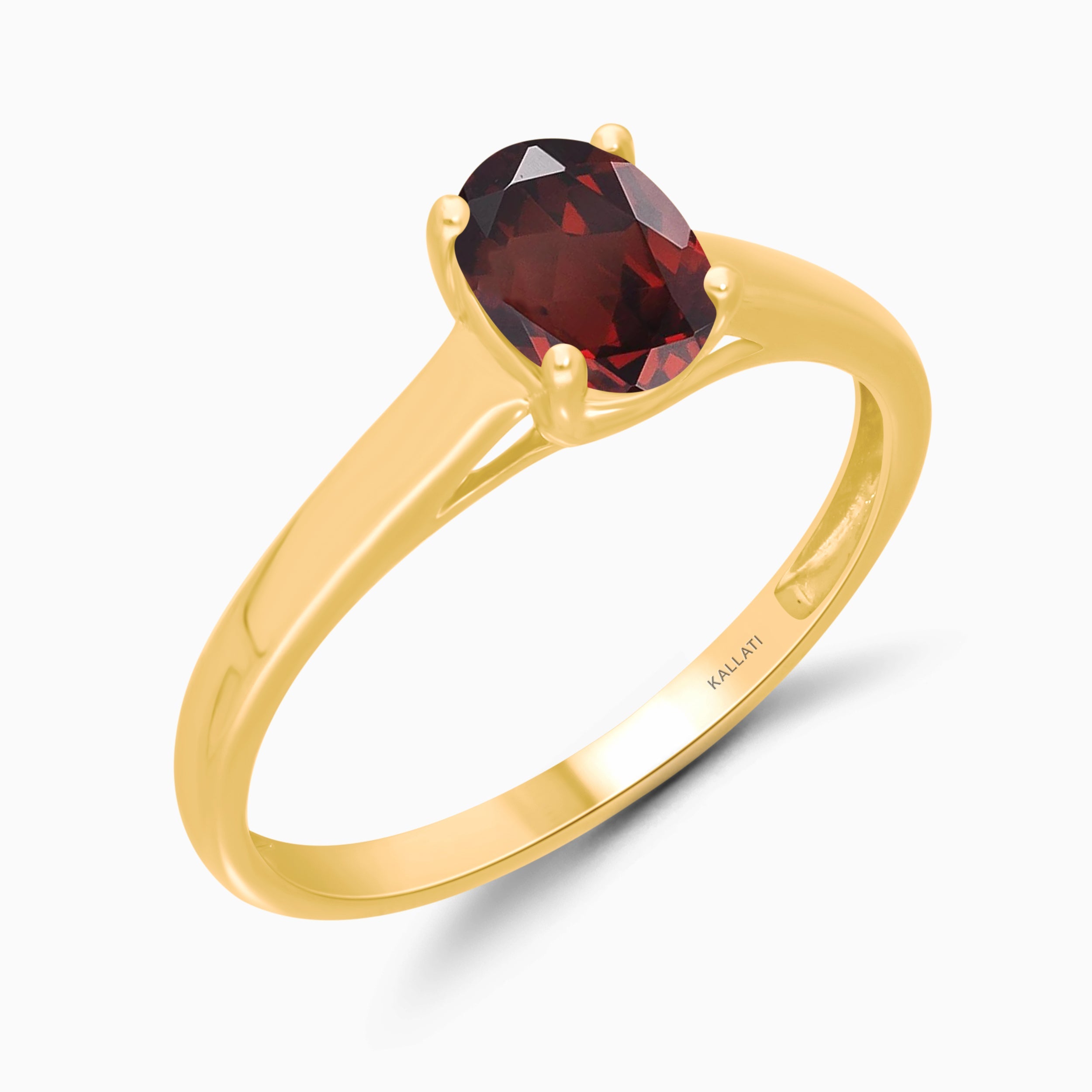 Oval Garnet Solitaire Ring Garnet