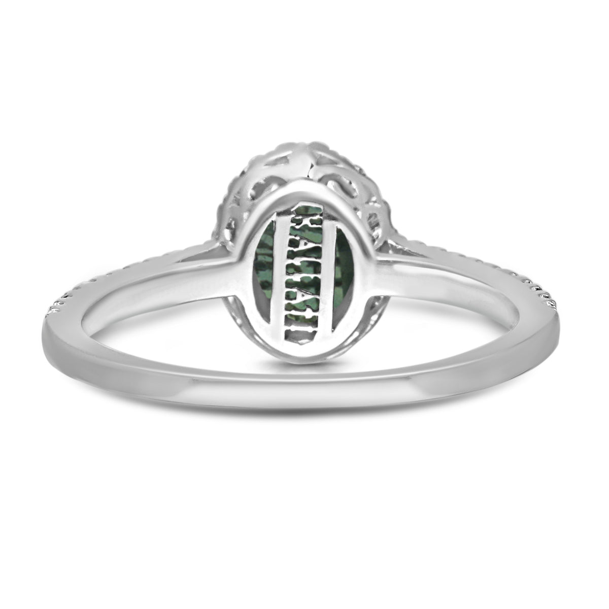 Green Sapphire Halo Ring