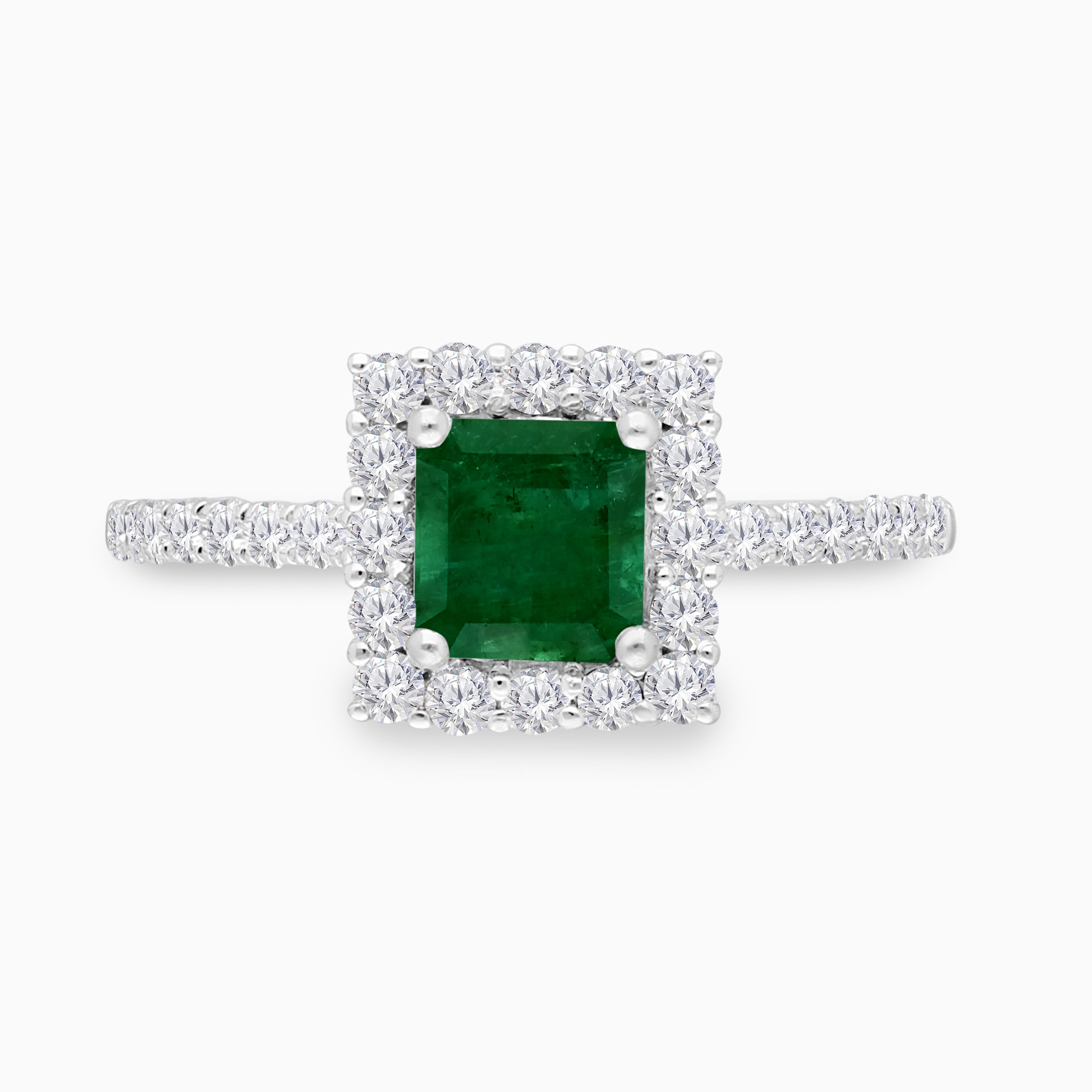 Princess Cut Colombian Emerald Ring Emerald