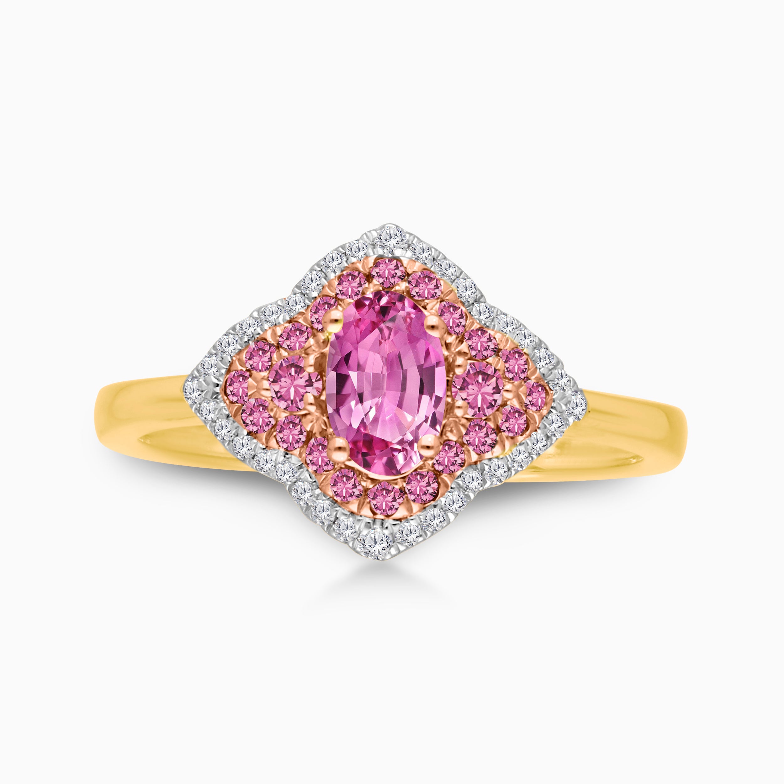 Princess Oval Pink Sapphire Ring