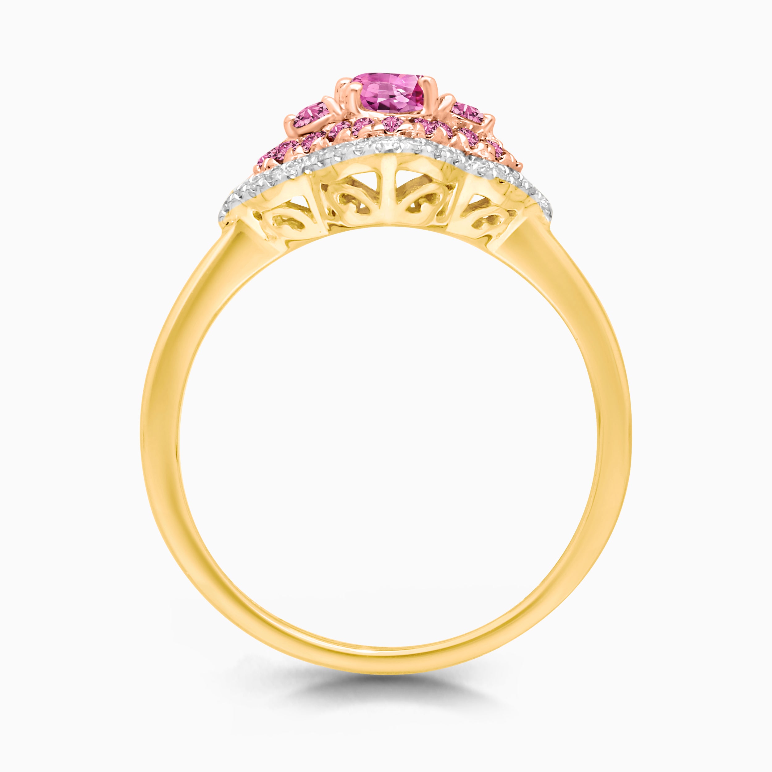 Princess Oval Pink Sapphire Ring