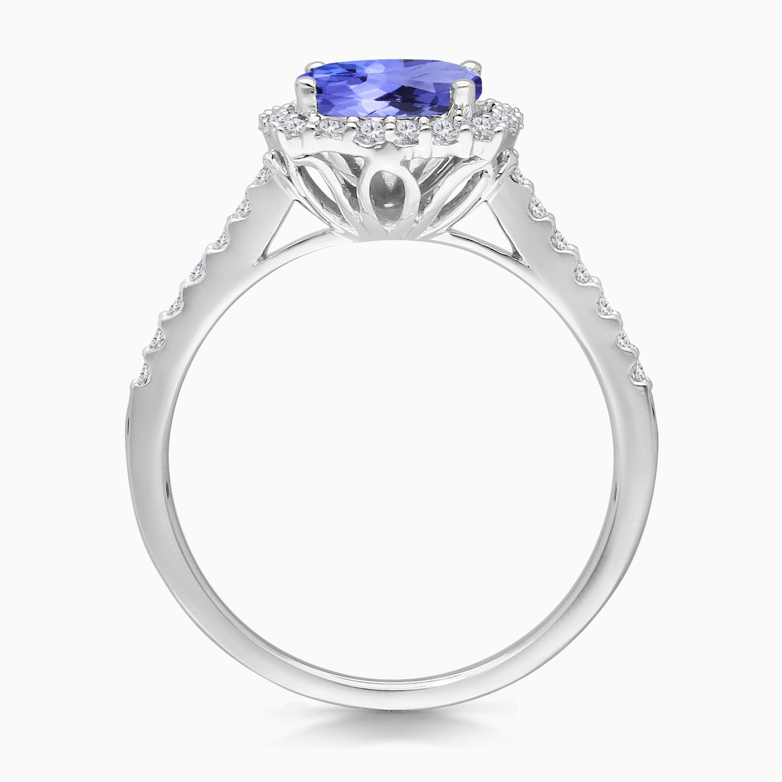 Cushion Cut Tanzanite & Diamond Ring