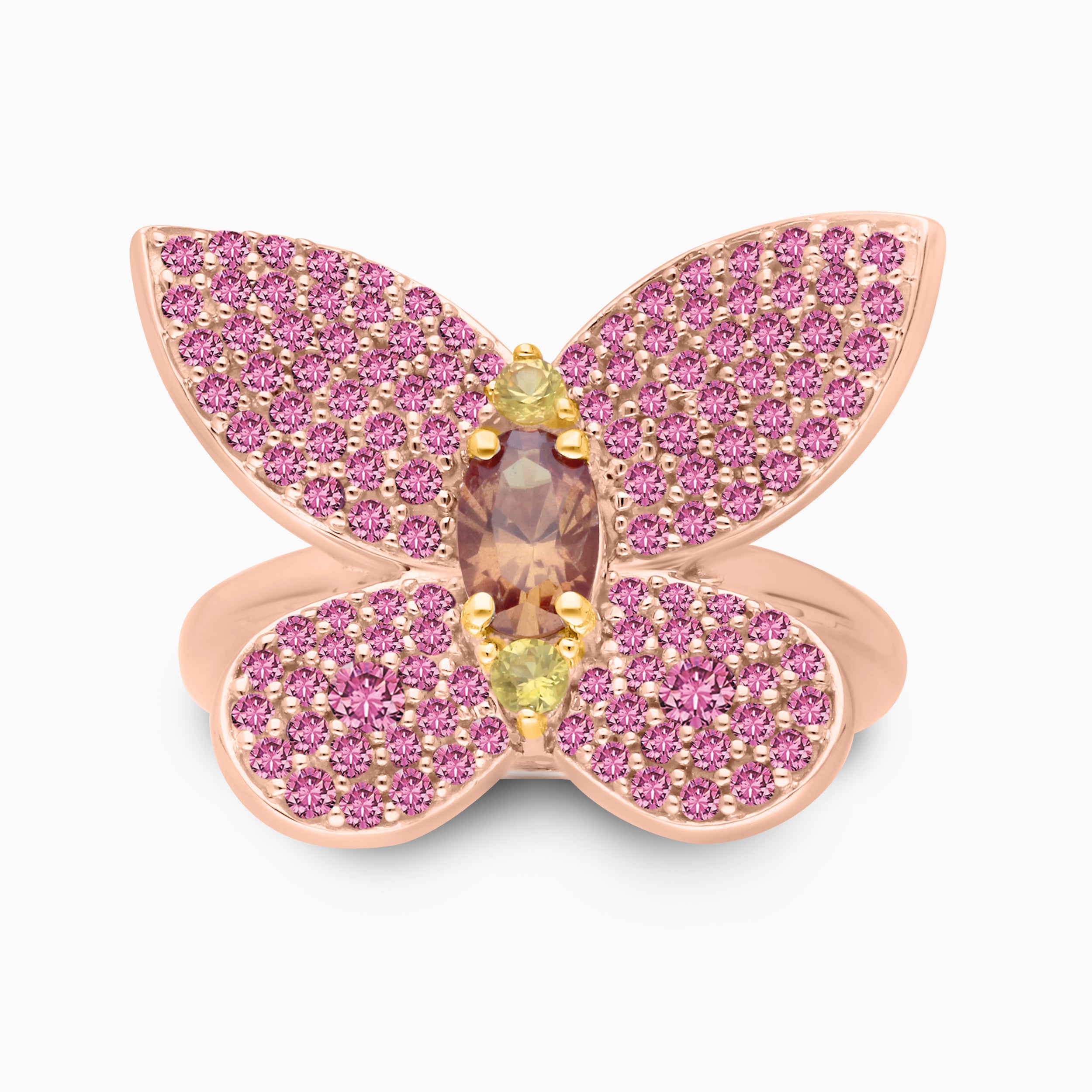 Pink Sapphire Butterfly Ring