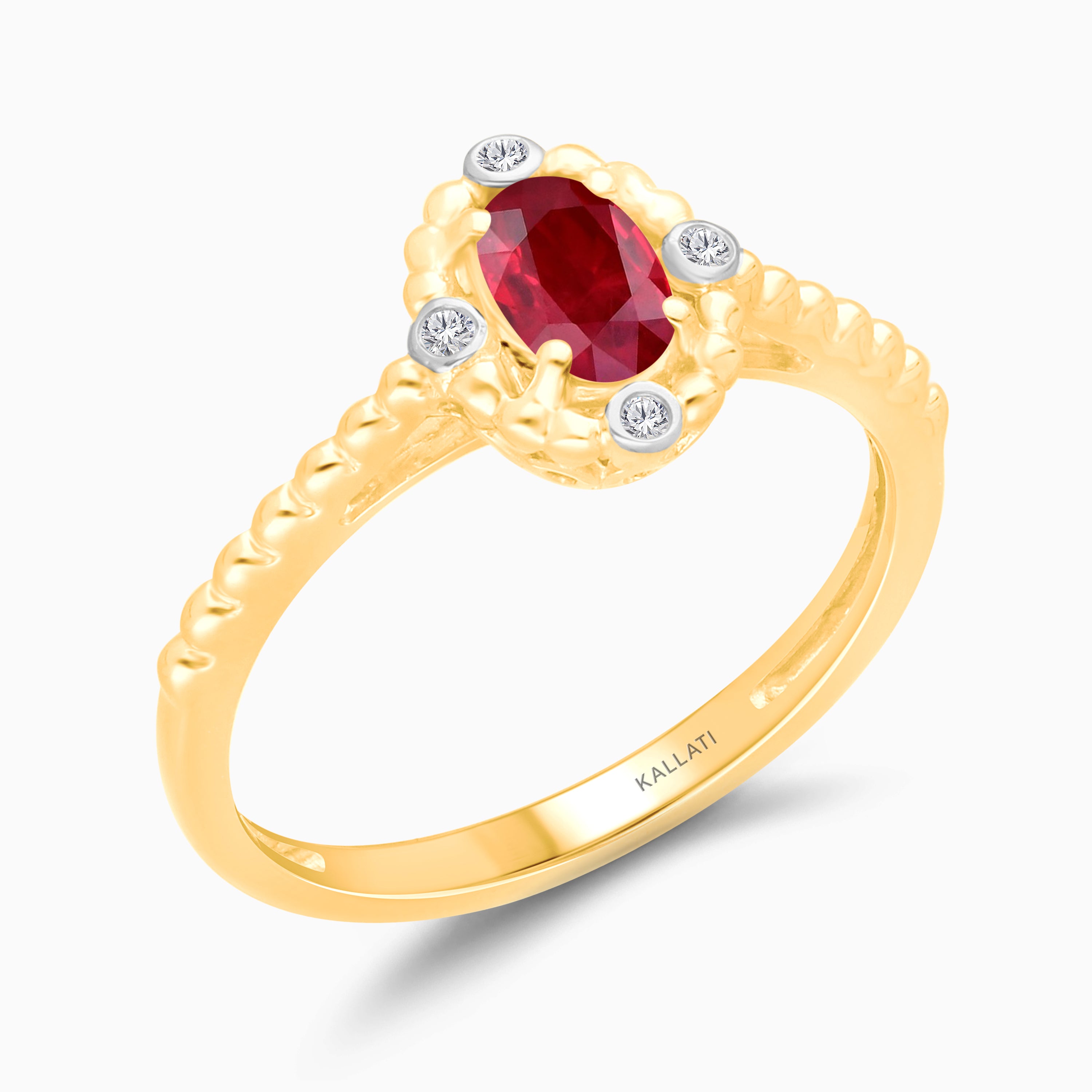 Ruby Bubble Diamond Ring