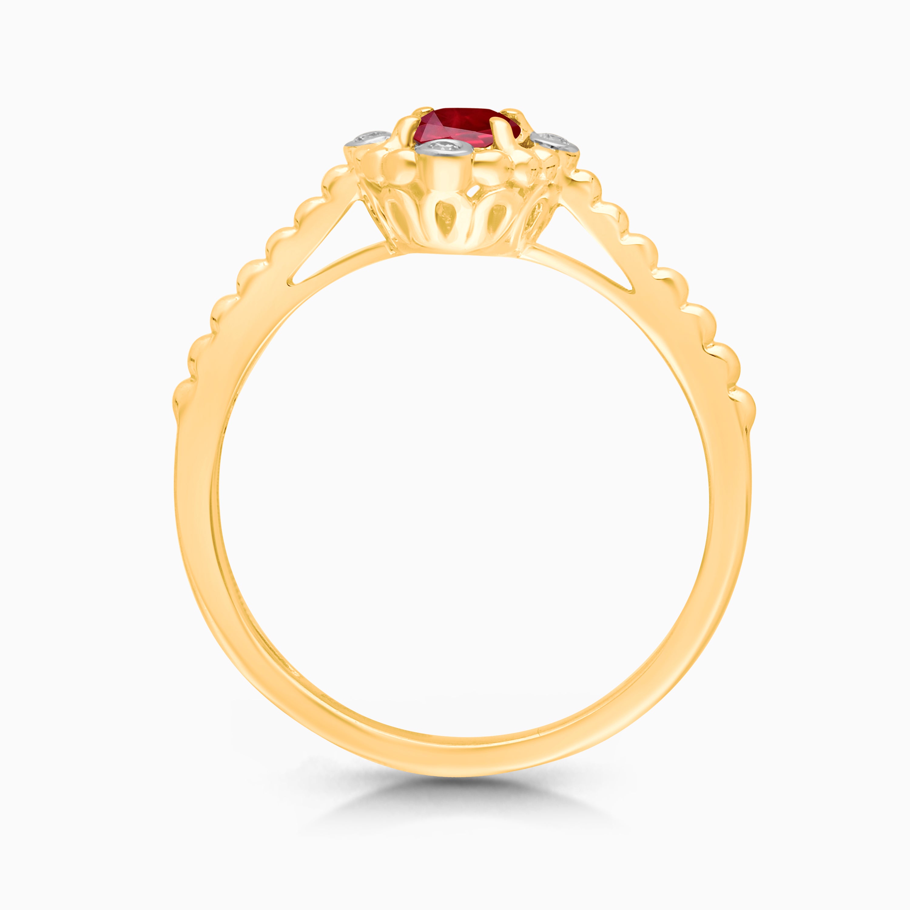 Ruby Bubble Diamond Ring