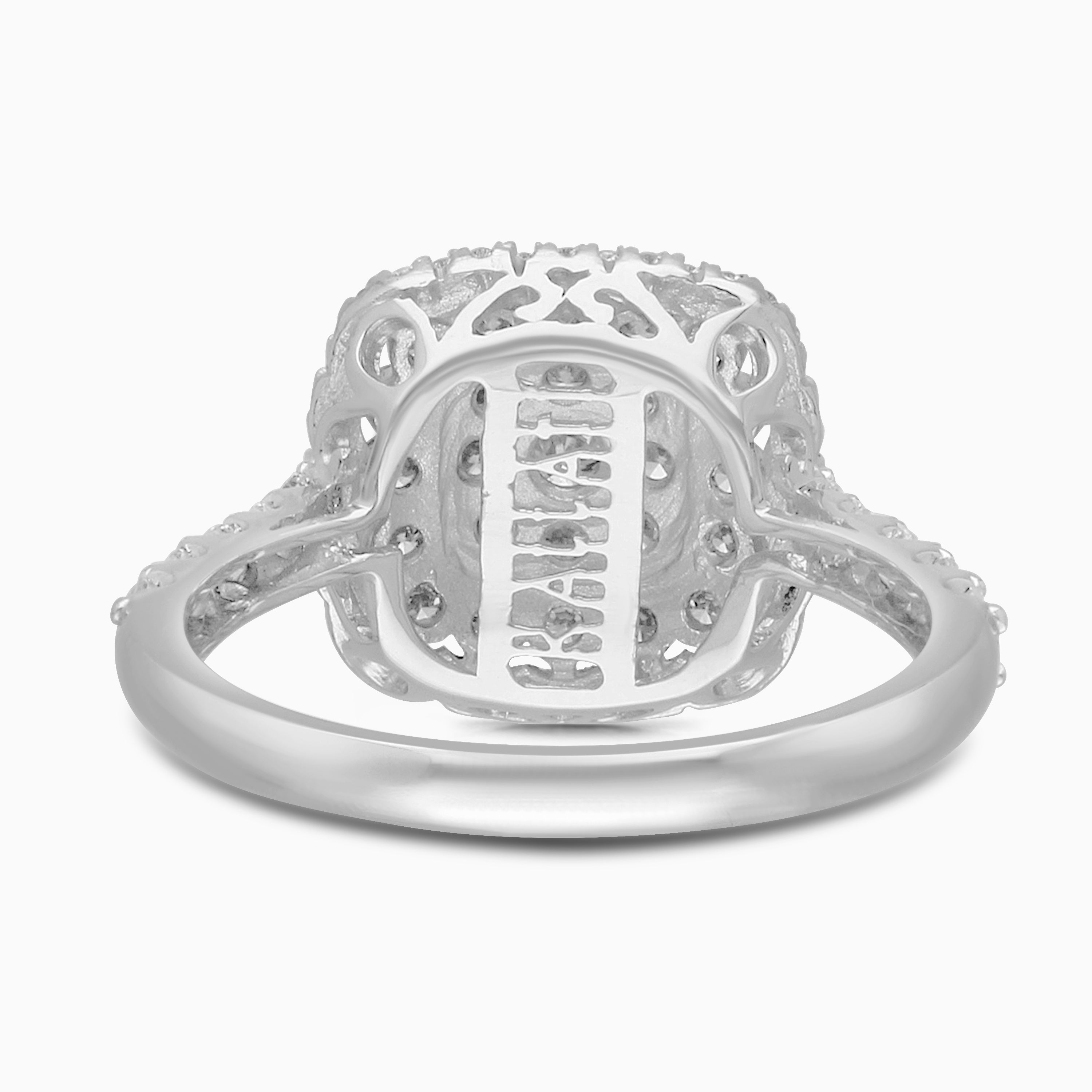 White Gold Mosaic Yellow Diamond Cushion Ring