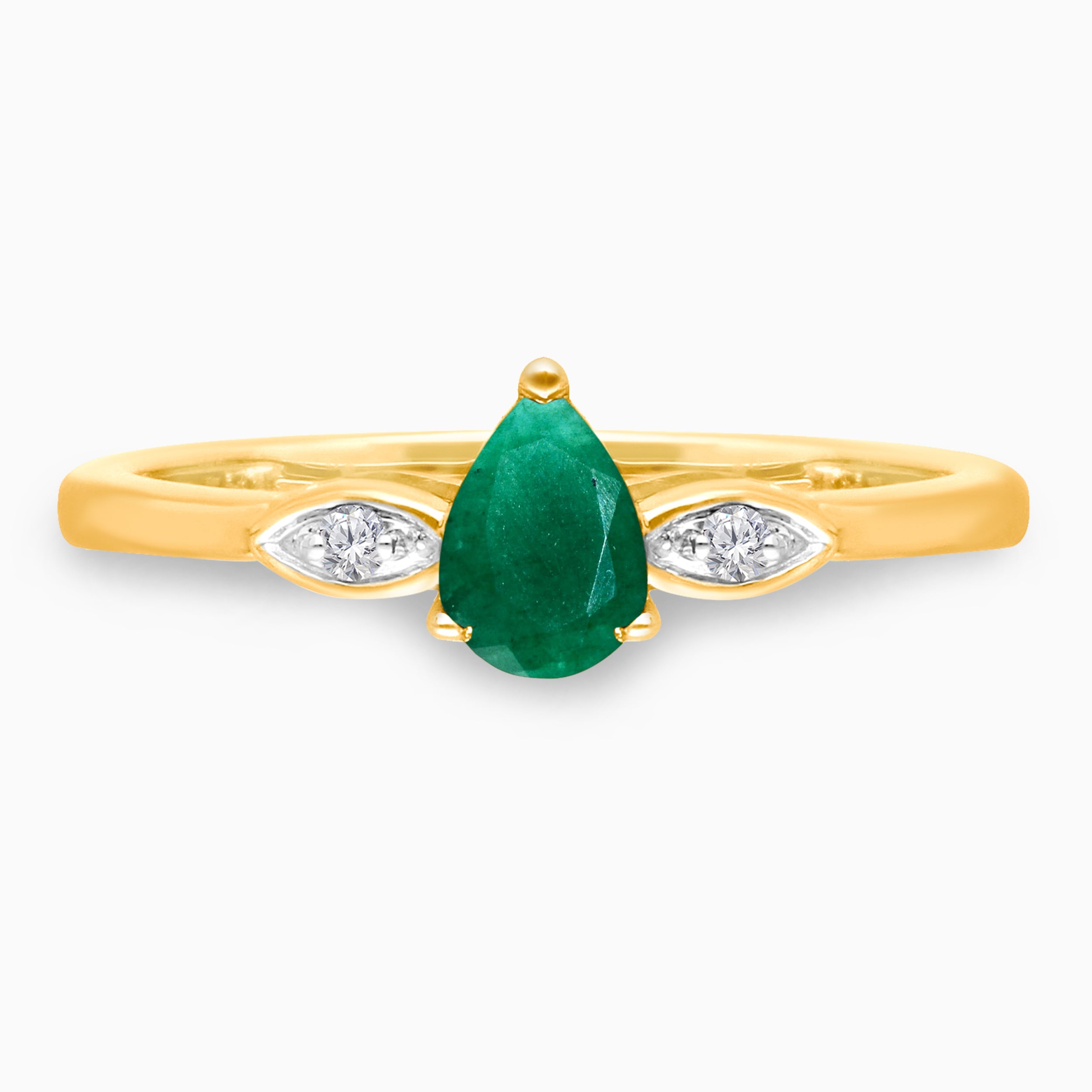 Pear Droplet Emerald Ring