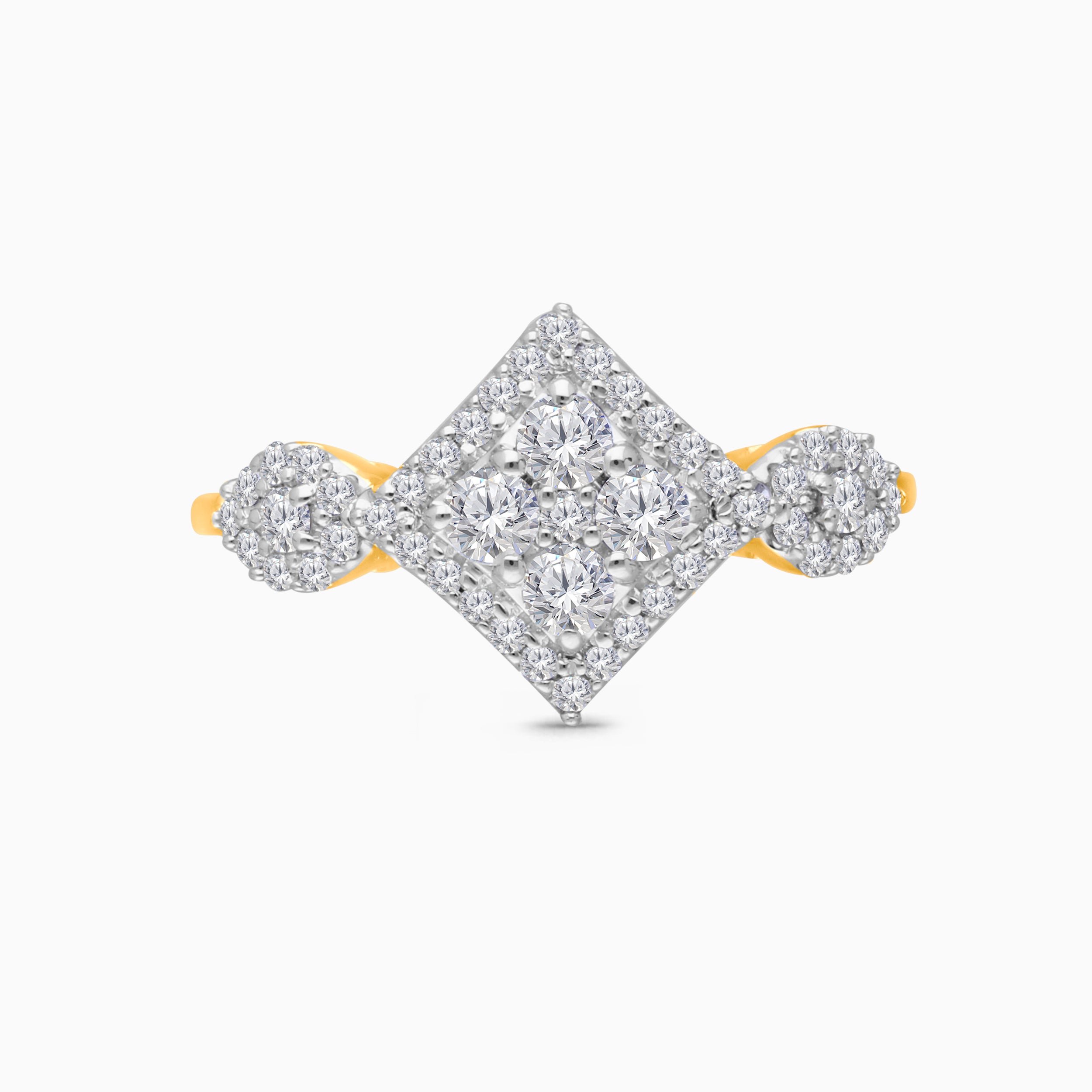 Pave Diamond Princess Mosaic Ring