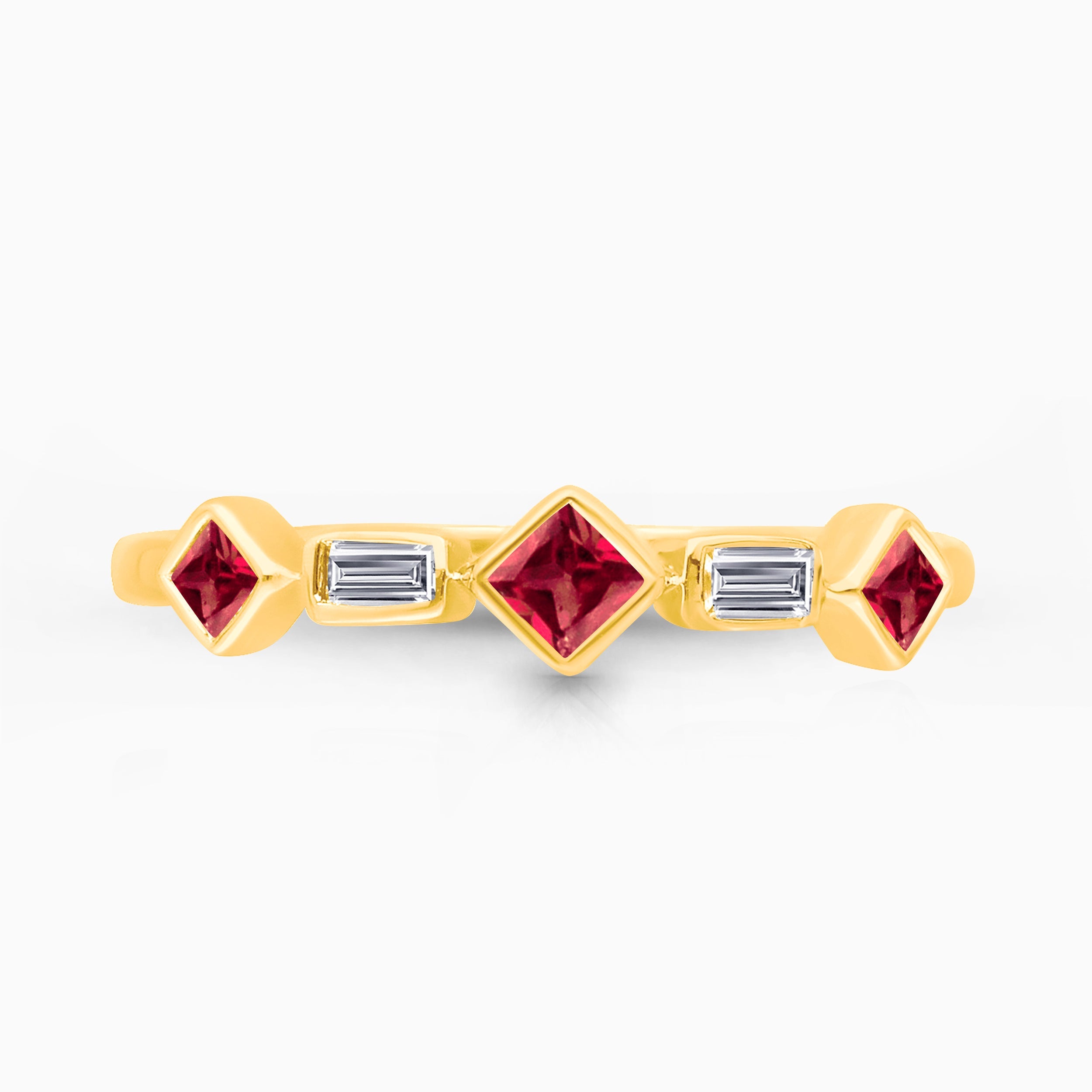 Ruby and White Diamond Tiara Ring