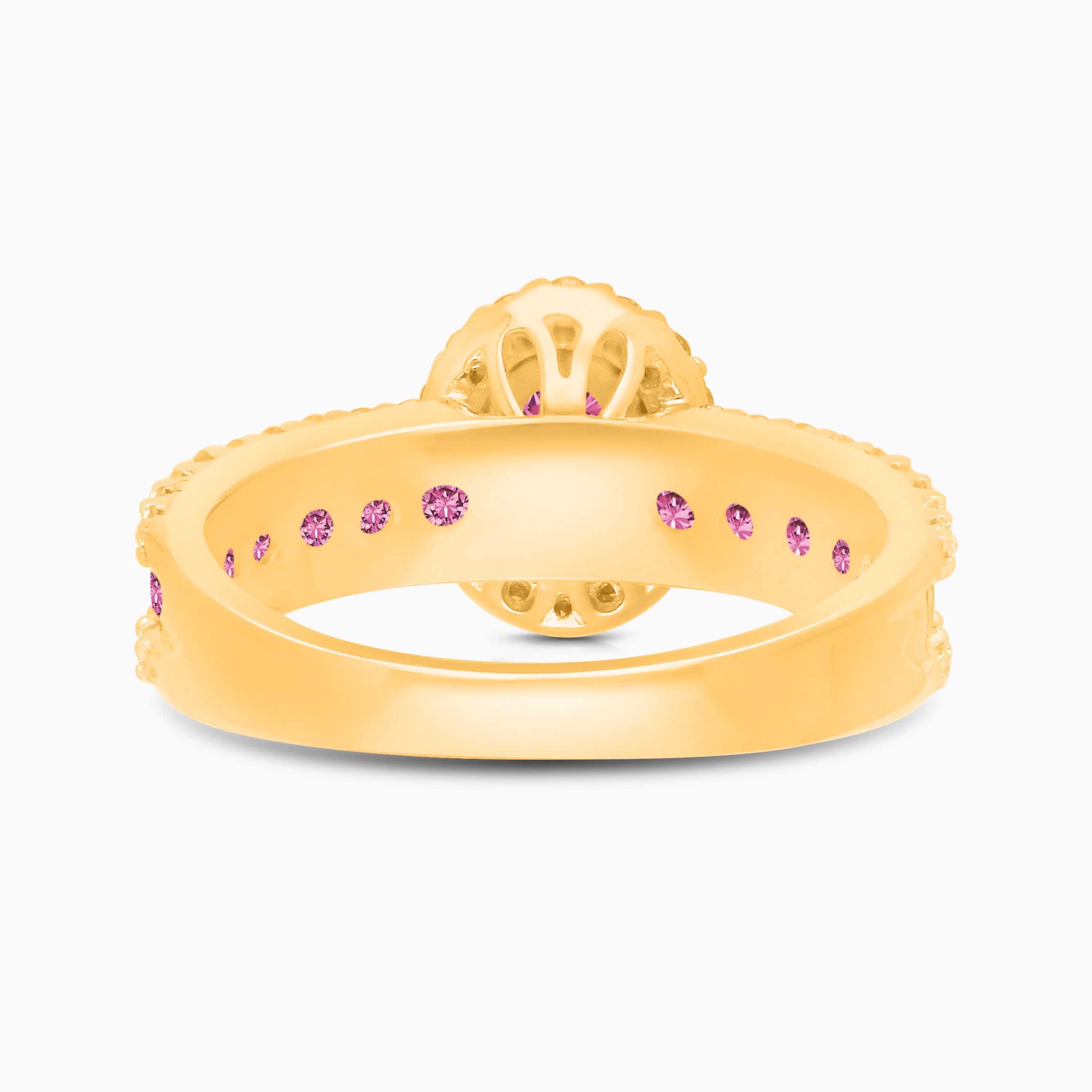 Pink Sapphire Oval Halo Ring