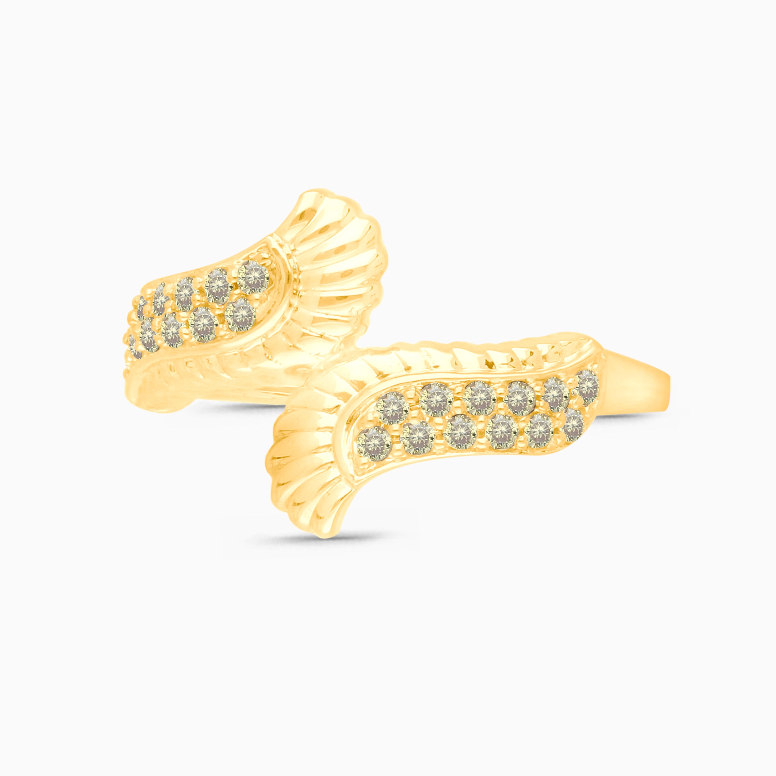 Yellow Diamond Winged Ring