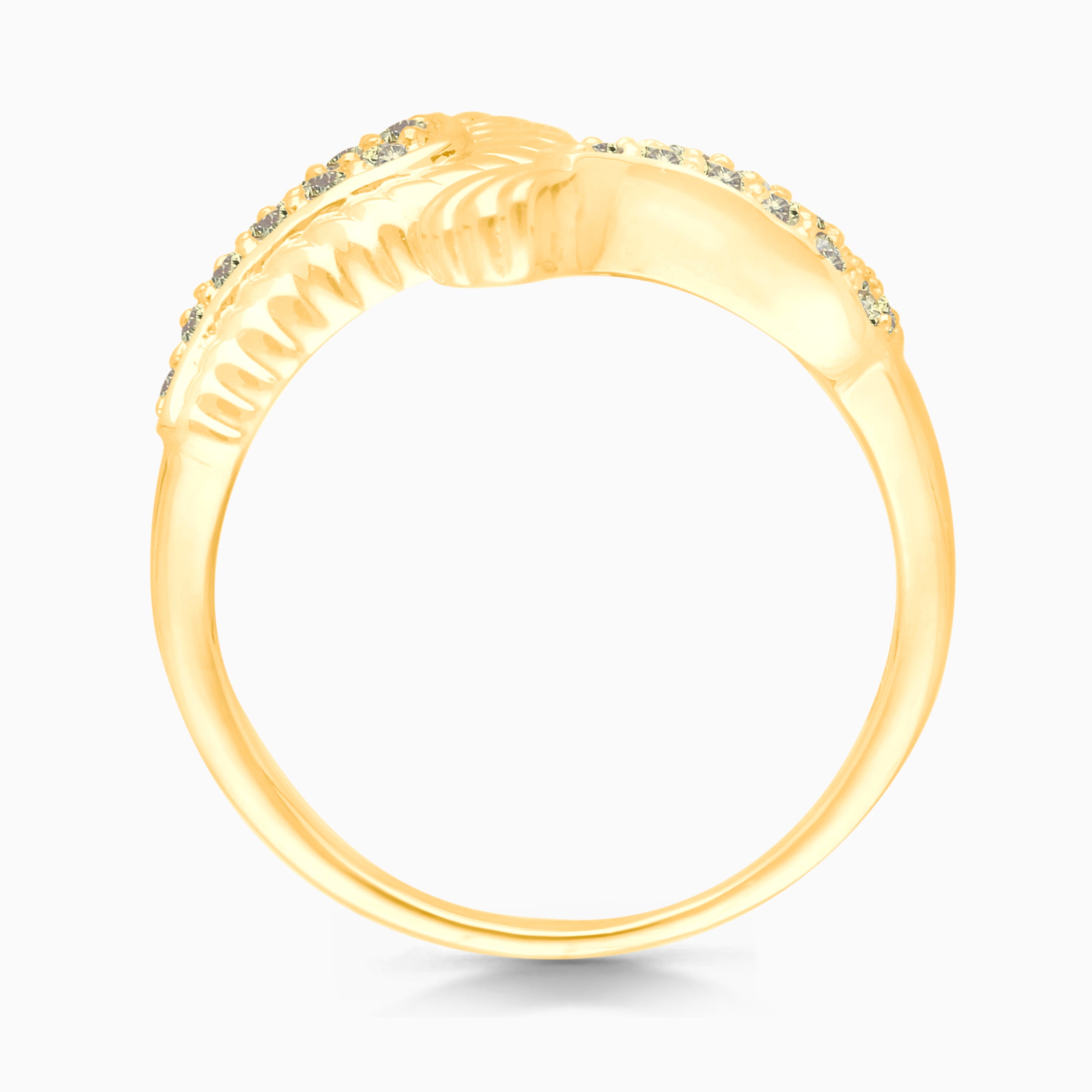 Yellow Diamond Winged Ring