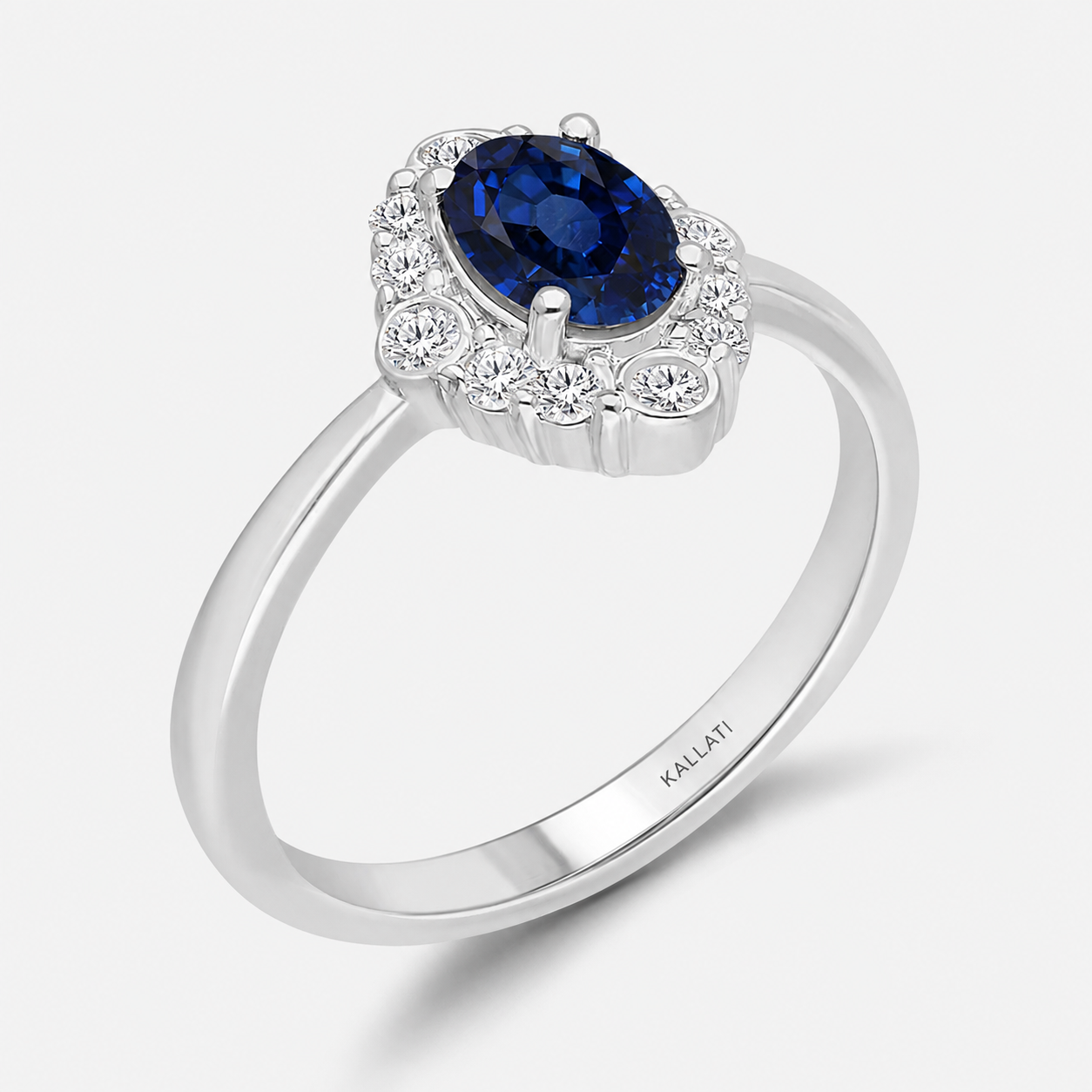 Diamond Bubbles Blue Sapphire Ring Blue Sapphire