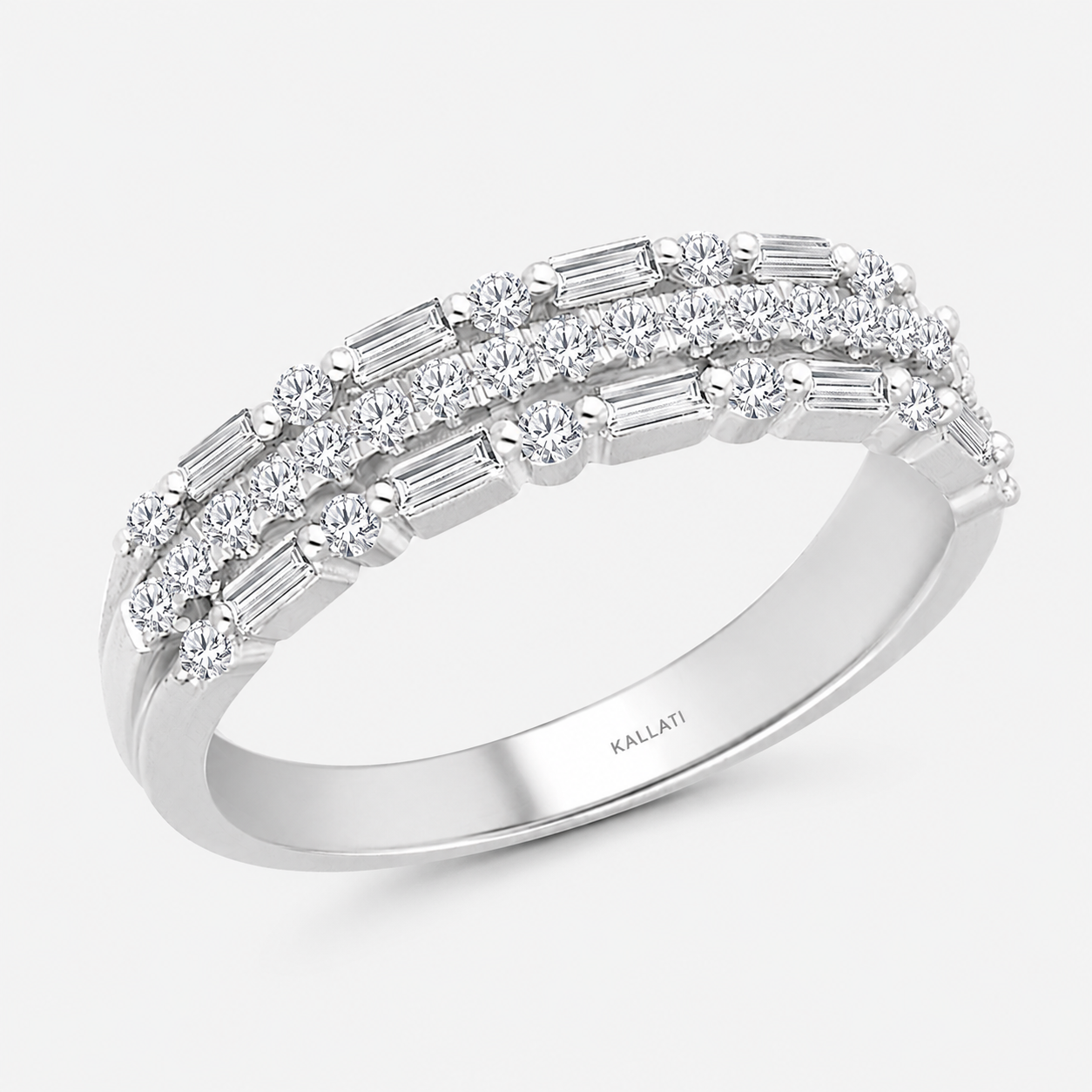 Radiant Row Diamond Band White Diamond