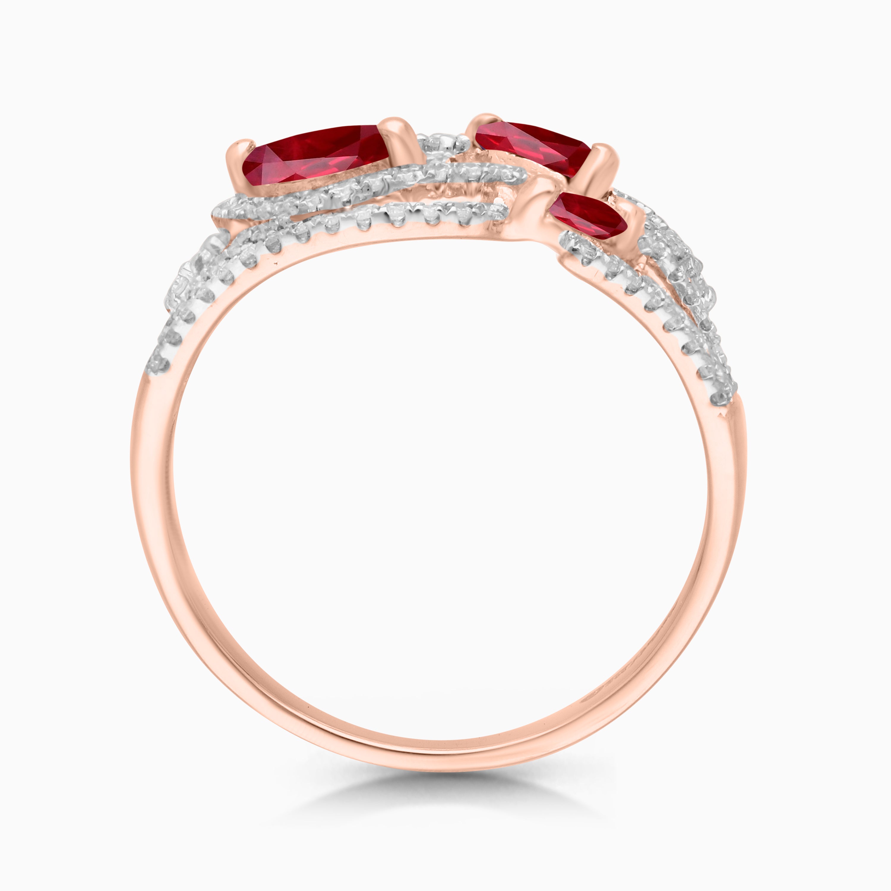 Trio Marquise Ruby & Diamond Ring