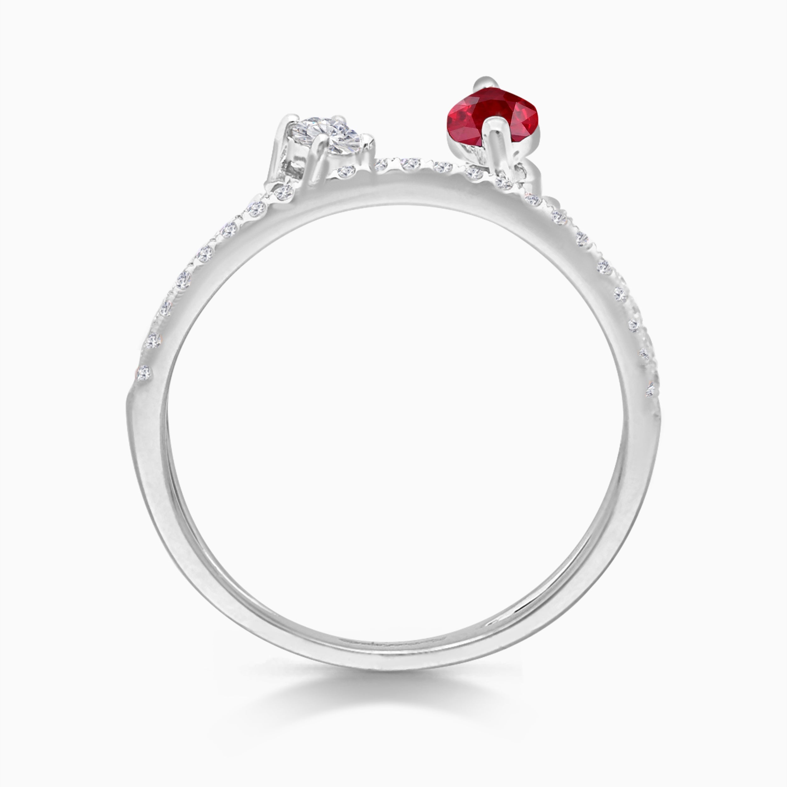 Marquise Ruby & Diamond Open Ring
