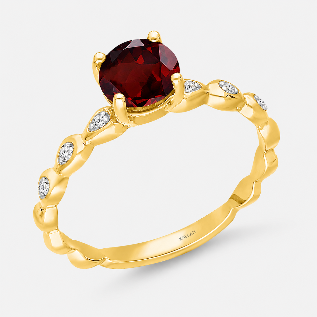 Speckled Diamond Garnet Ring Garnet