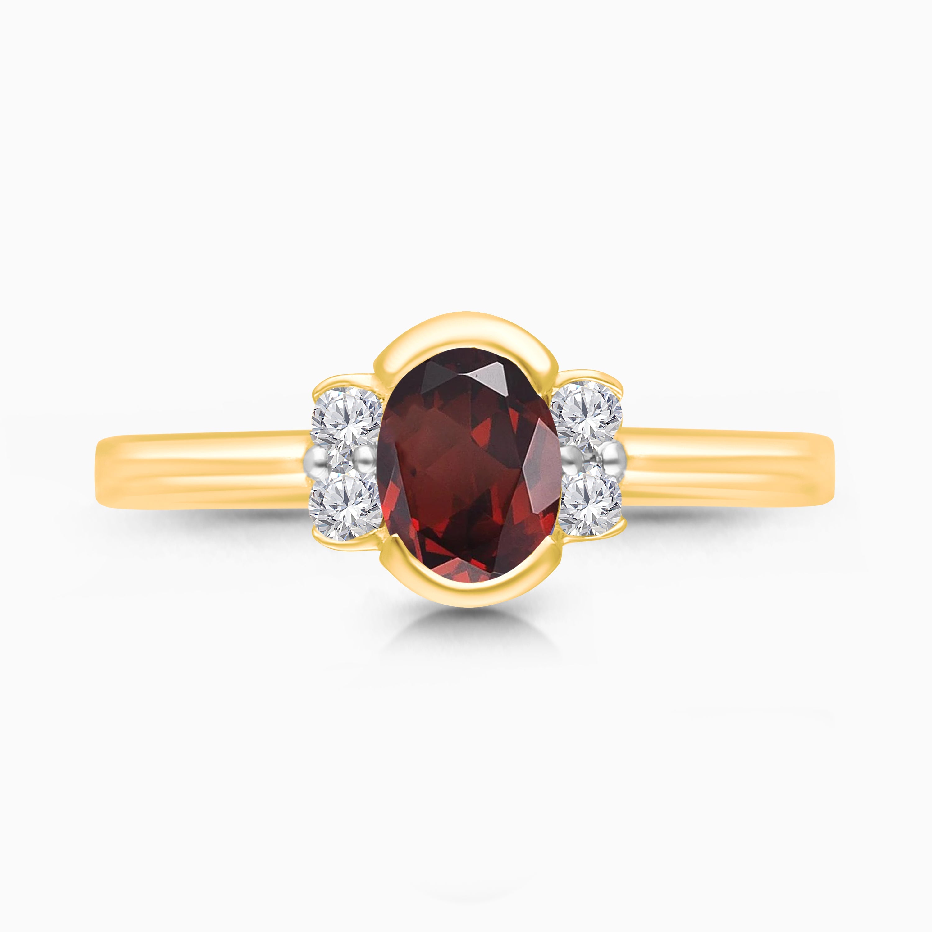 Bubble Diamond Garnet Ring Garnet